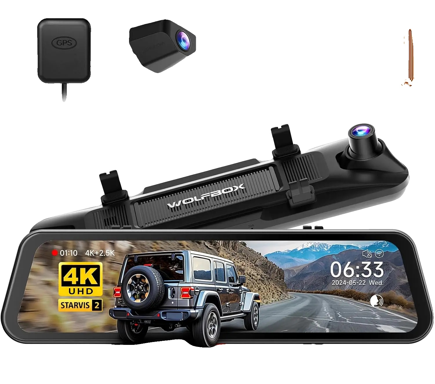Dashcam, 4k Aufnahme, Dualkamera, G900 Pro Mit Hw Kit, Kostenlos 128g Tf