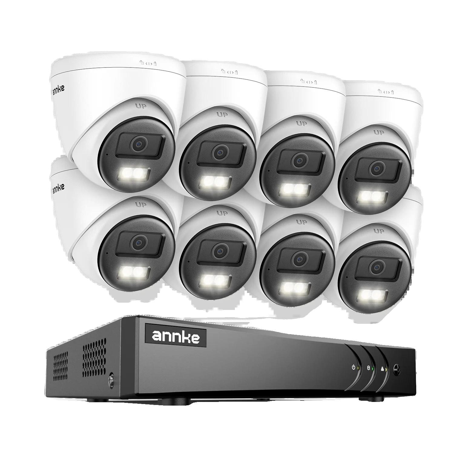 Sicherheitskamerasystem, 5 Mp Auflösung, Zwei-wege-audio, 8ch Dvr 8pcs Kameras, Keine
