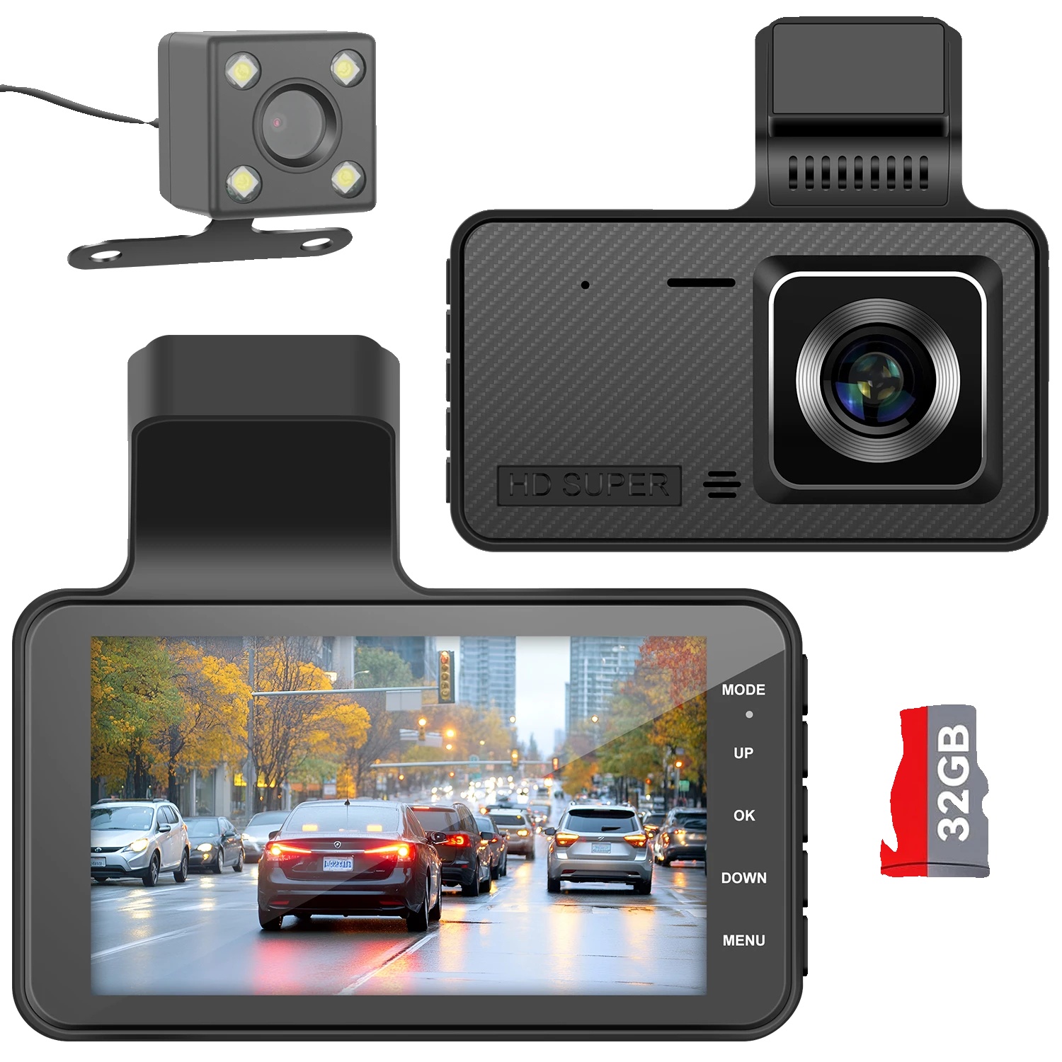 Dashcam, Ultra Hochauflösung, Duale Front- Und Rückaufnahme, Ysxcjlya