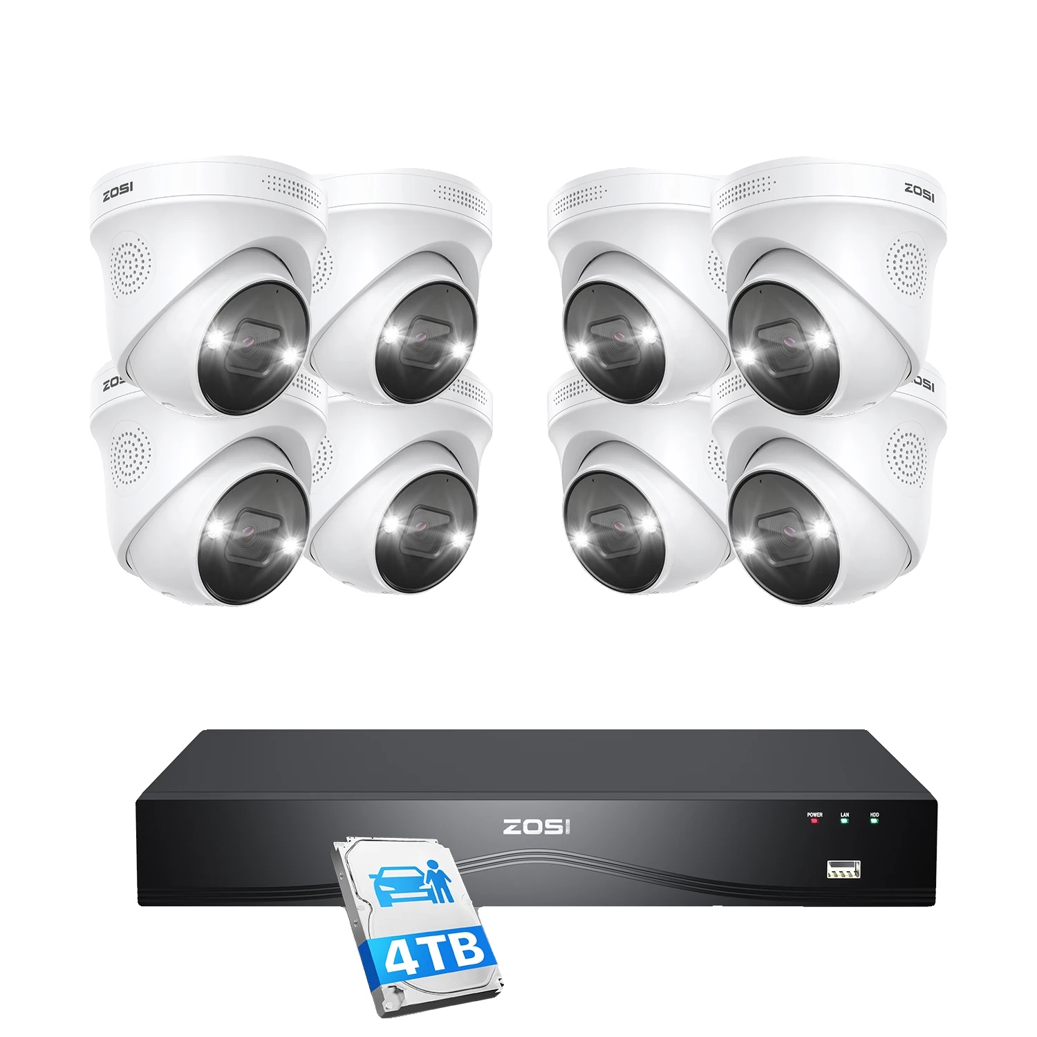 Cctv-kamerasystem, 4k-auflösung, Ki-detektionsfunktionen, 32ch 8 8mp Kameras