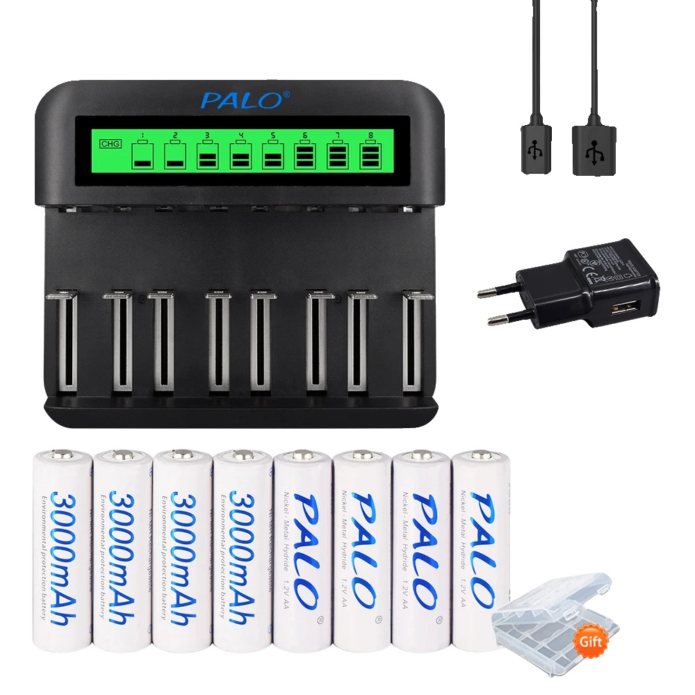 Wiederaufladbare Batterie, Ni-mh, Intelligentes Ladegerät, 8stk Und 1 Ladegerät