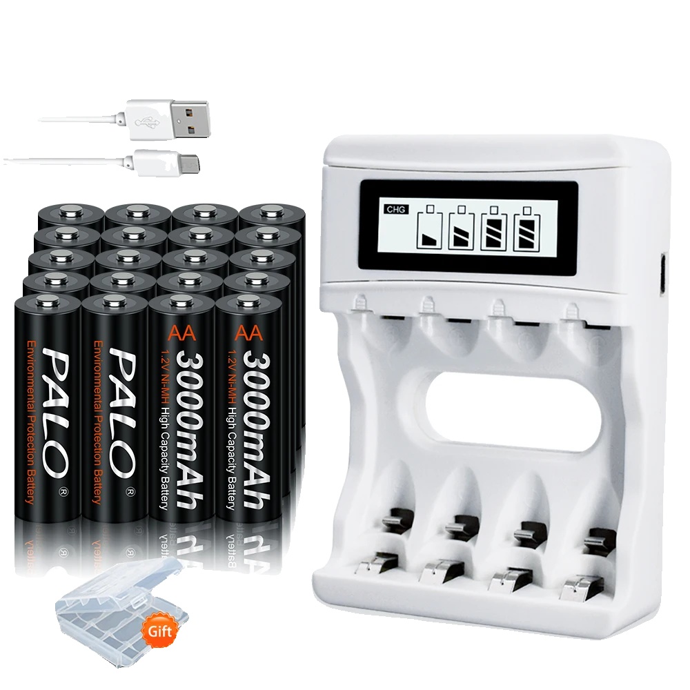 Aa Wiederaufladbare Batterie, 2000mah Kapazität, Umweltfreundlich, Blau, 1.2v