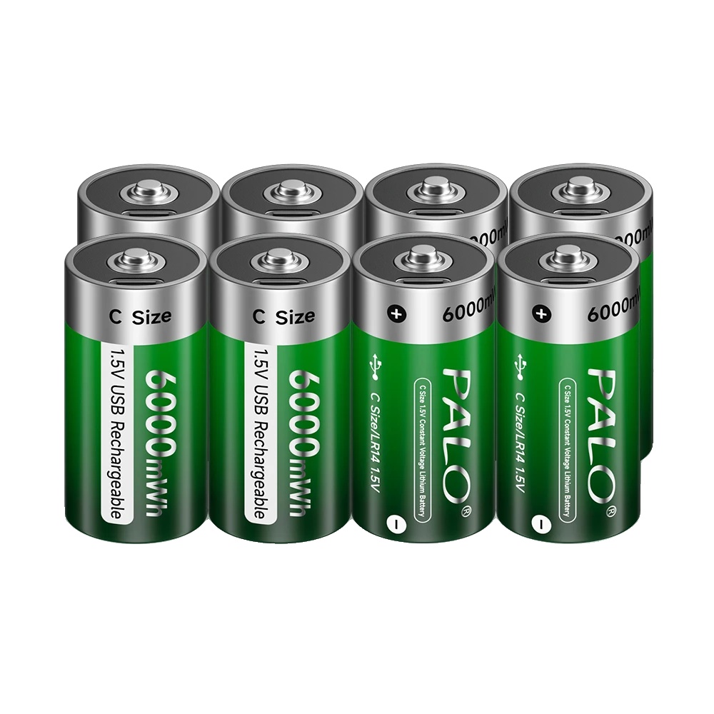 Wiederaufladbare Batterien, 6000mwh Kapazität, Typ-c Anschluss, 8pcs Batterie