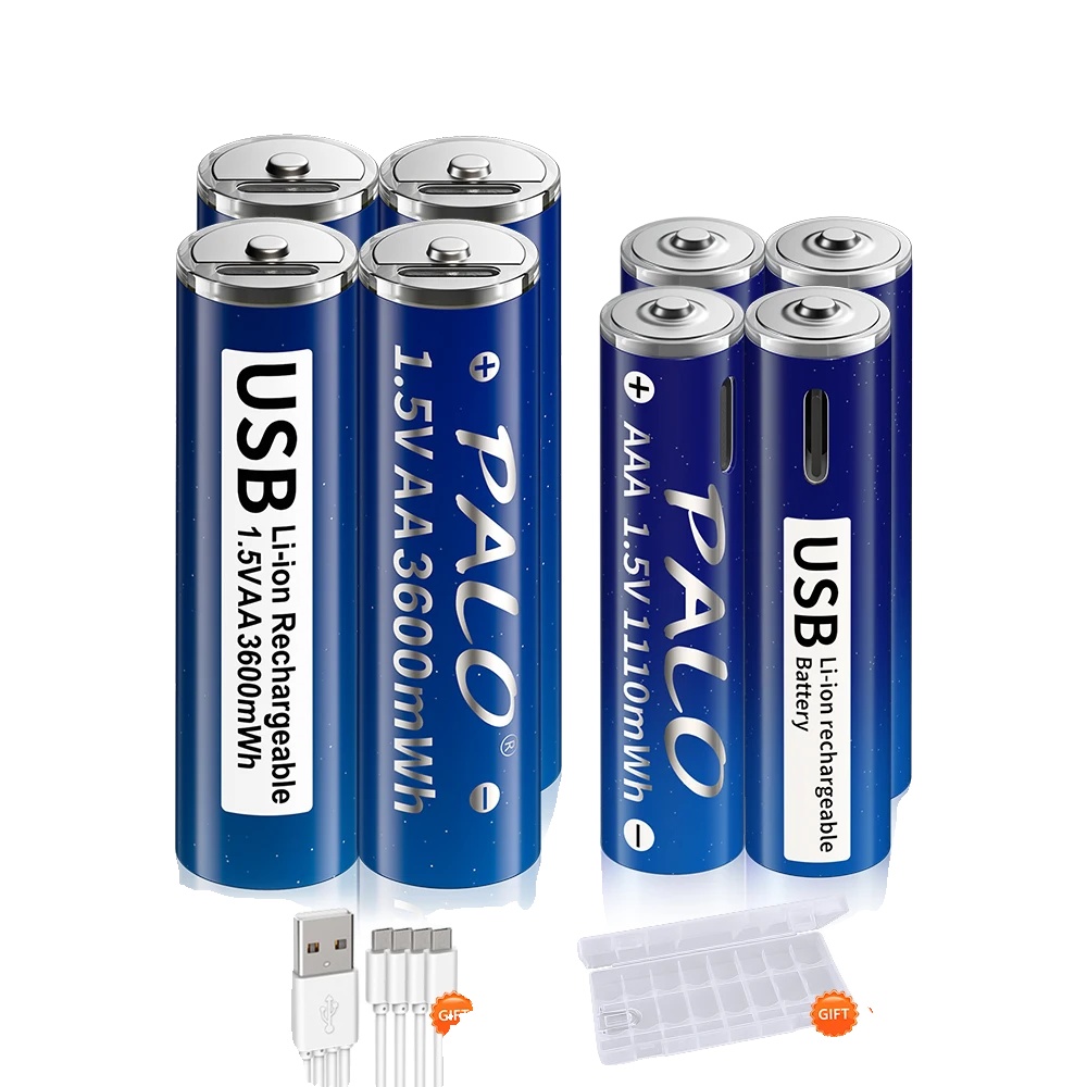 Lithium-ionen-akkus, Usb Typ C Ladeanschluss, Langlebige Energie, 4aa 4aaa Batterie