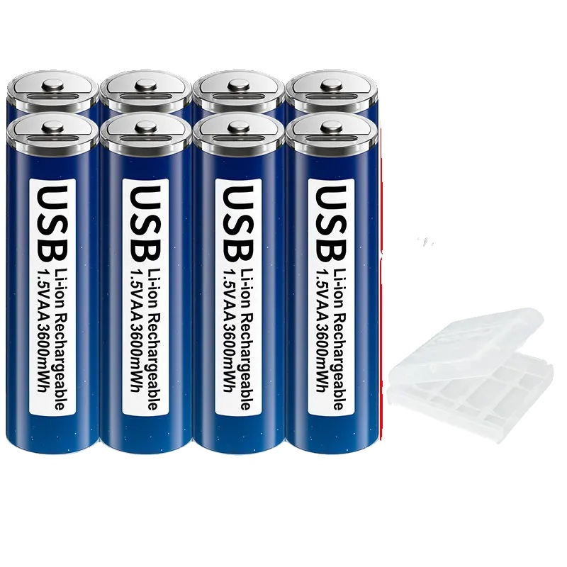 Lithium-ionen-akkus, Usb Typ C Ladeanschluss, Langlebige Energie, 8pcs Aa-batterie