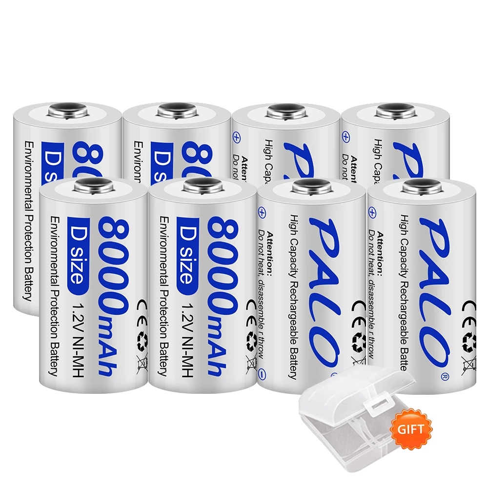 Wiederaufladbare D-größe Batterie, Hohe Kapazität 8000mah, Vielseitige Kompatibilität, 8 Stück Batterie