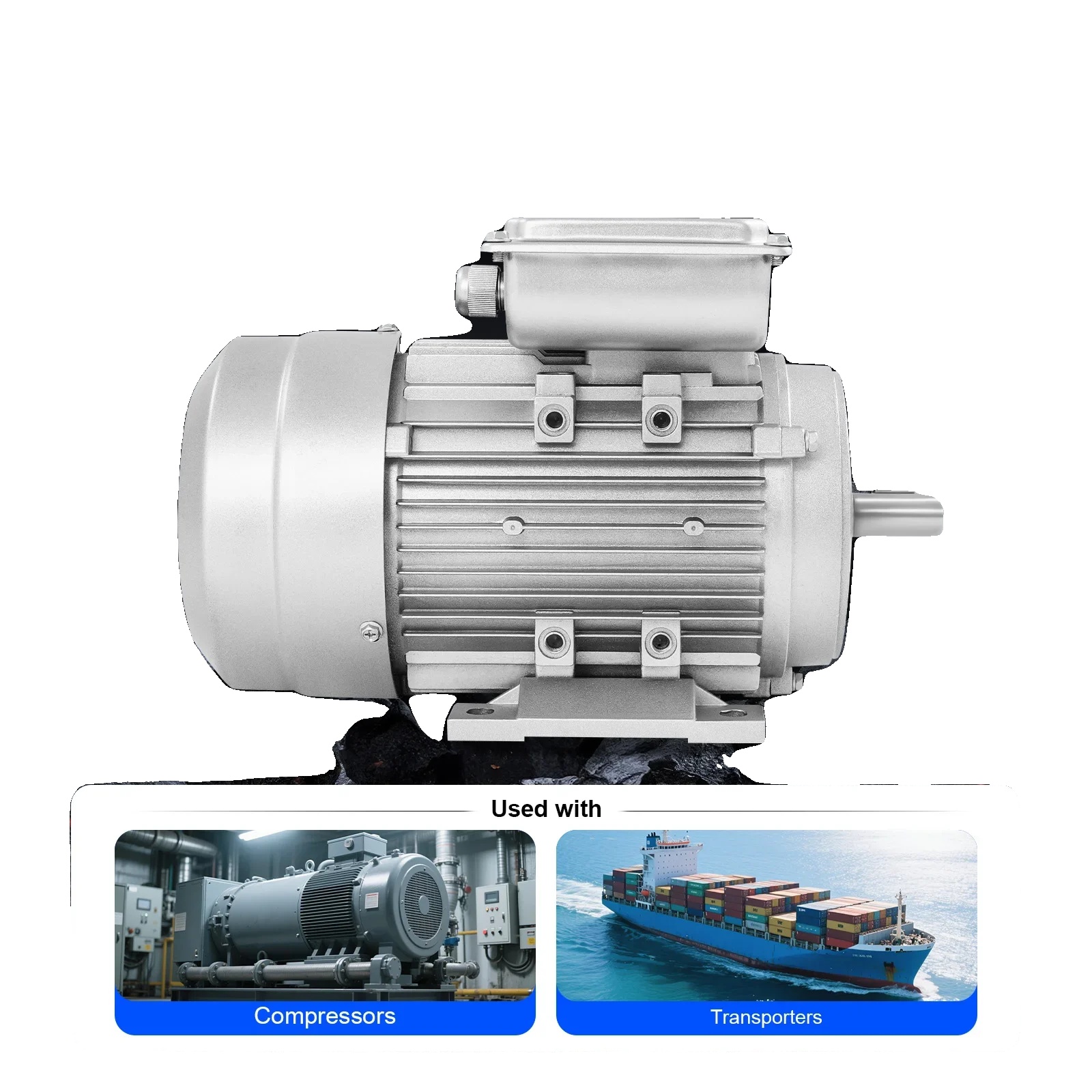 Elektromotor, 750w, 1380 U/min, 19mm Welle, Schutzart Ip55, Aluminiumkonstruktion