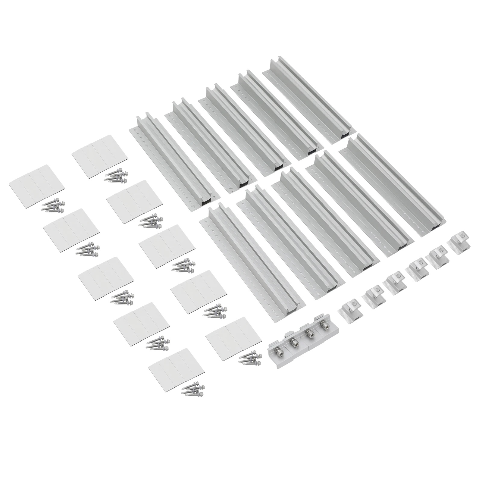 Solarpanel Halterung Kit, Langlebiges Aluminium, Hohe Tragfähigkeit, Silber