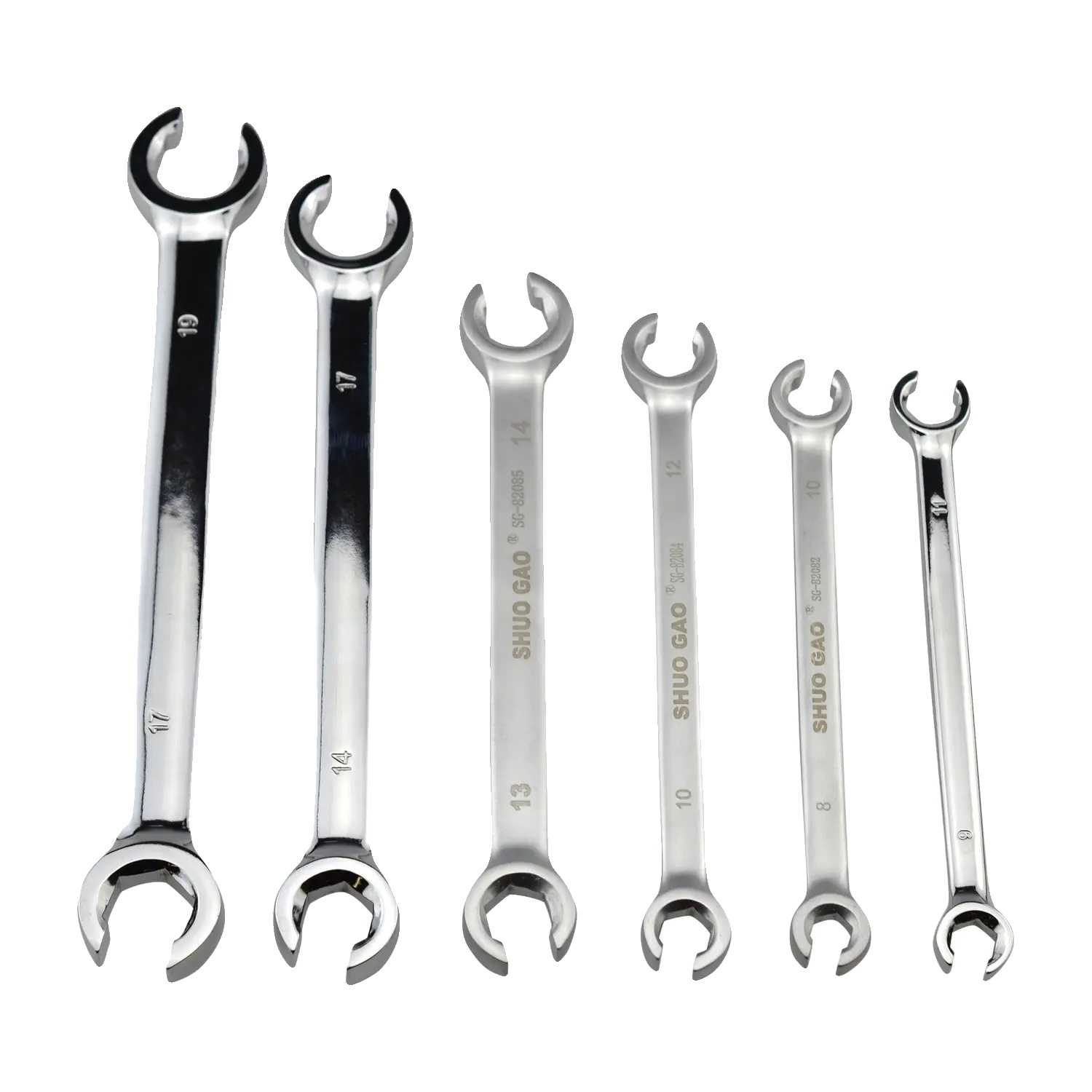 Schraubenschlüssel Set, 6 Teile, Chrom-vanadium-stahl, 8mm Bis 19mm, Hohe Drehmomentkapazität, Ansi-standard