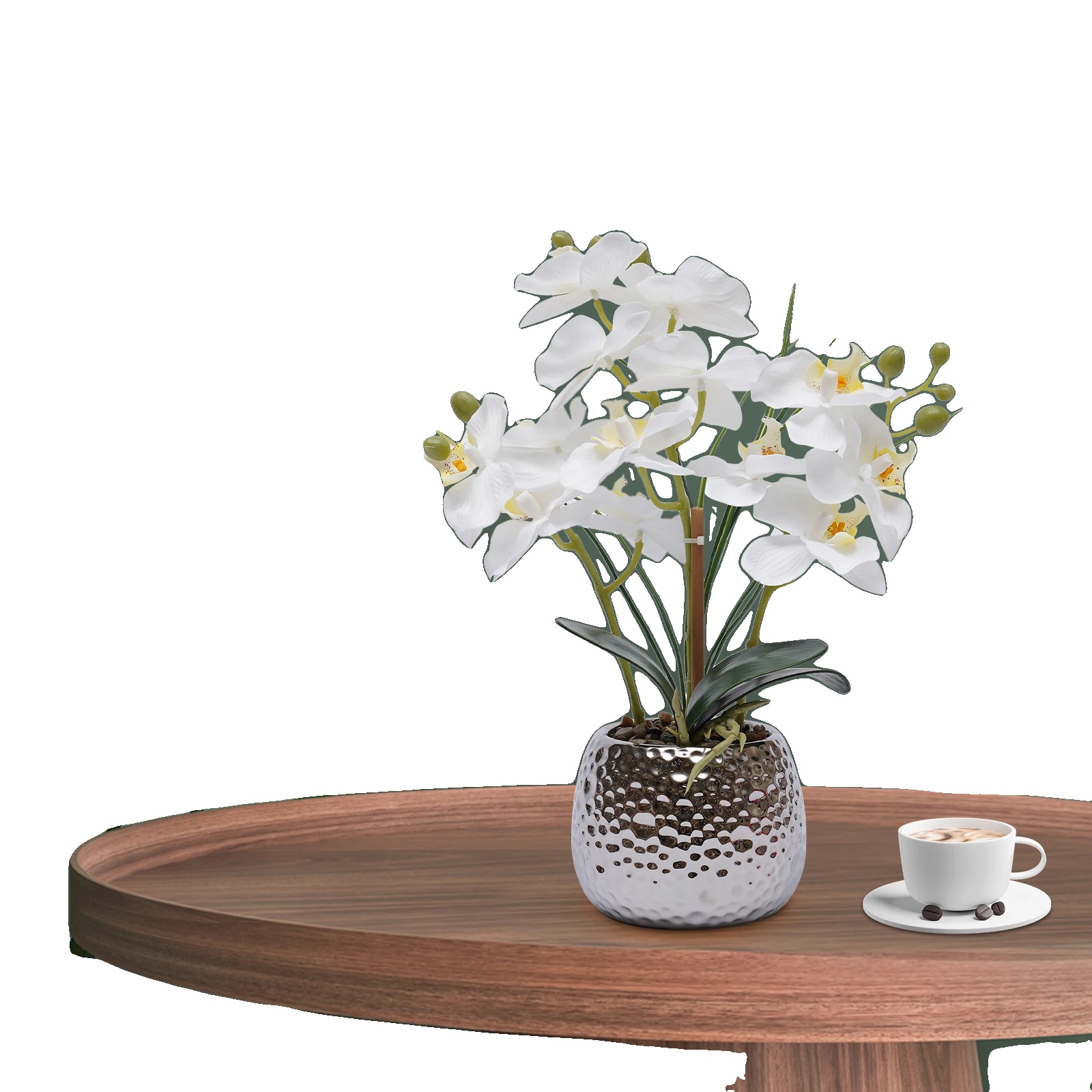 Künstliche Orchideenpflanze, Gesamte Größe 3639cm, Blumentopfgröße 1310cm, Bruttogewicht 1,05kg, Nettogewicht 0,8kg, Empfohlenes Alter 14+
