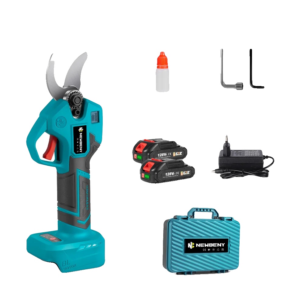 Elektrische Baumschneider, Klinge Aus Hochlegiertem Stahl, Ergonomisches Design, 2xbatteriesatz