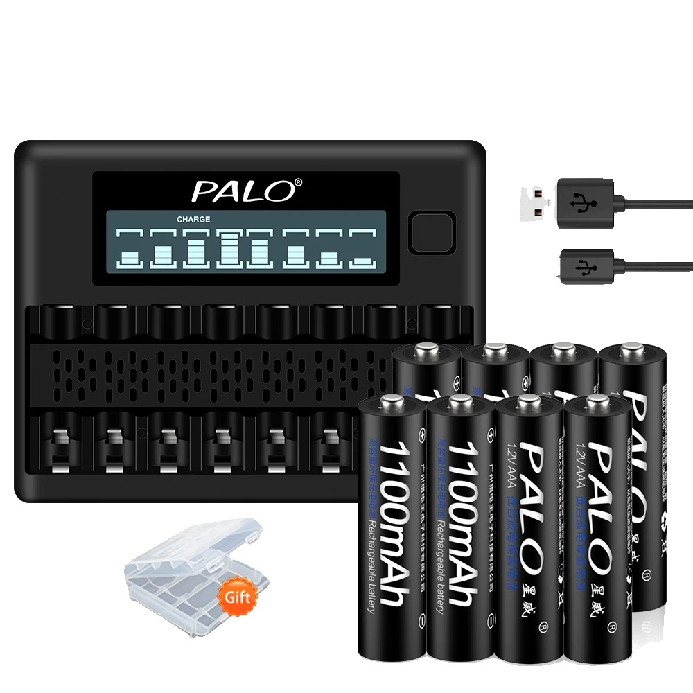 Wiederaufladbare Aaa-batterie, 1100mah Kapazität, Intelligentes Ladegerät Enthalten, 8 Batterien 1 Ladegerät