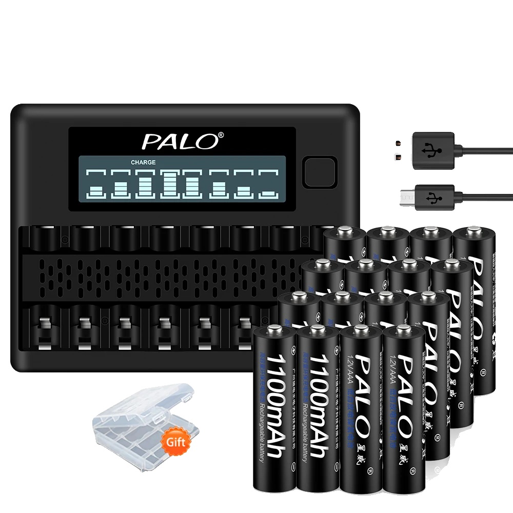 Wiederaufladbare Aaa-batterie, 1100mah Kapazität, Intelligentes Ladegerät Enthalten, 16 Batterie 1 Ladegerät