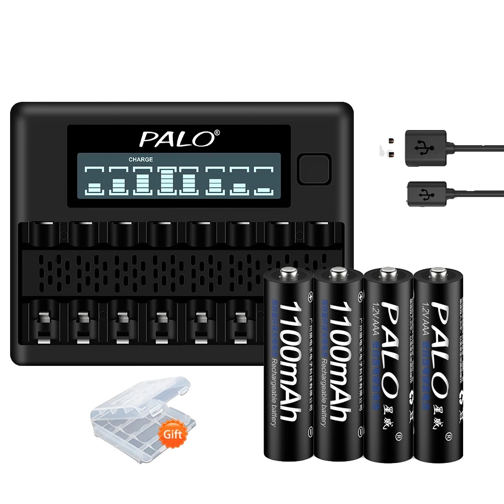 Wiederaufladbare Aaa-batterie, 1100mah Kapazität, Intelligentes Ladegerät Enthalten, 4 Batterien 1 Ladegerät
