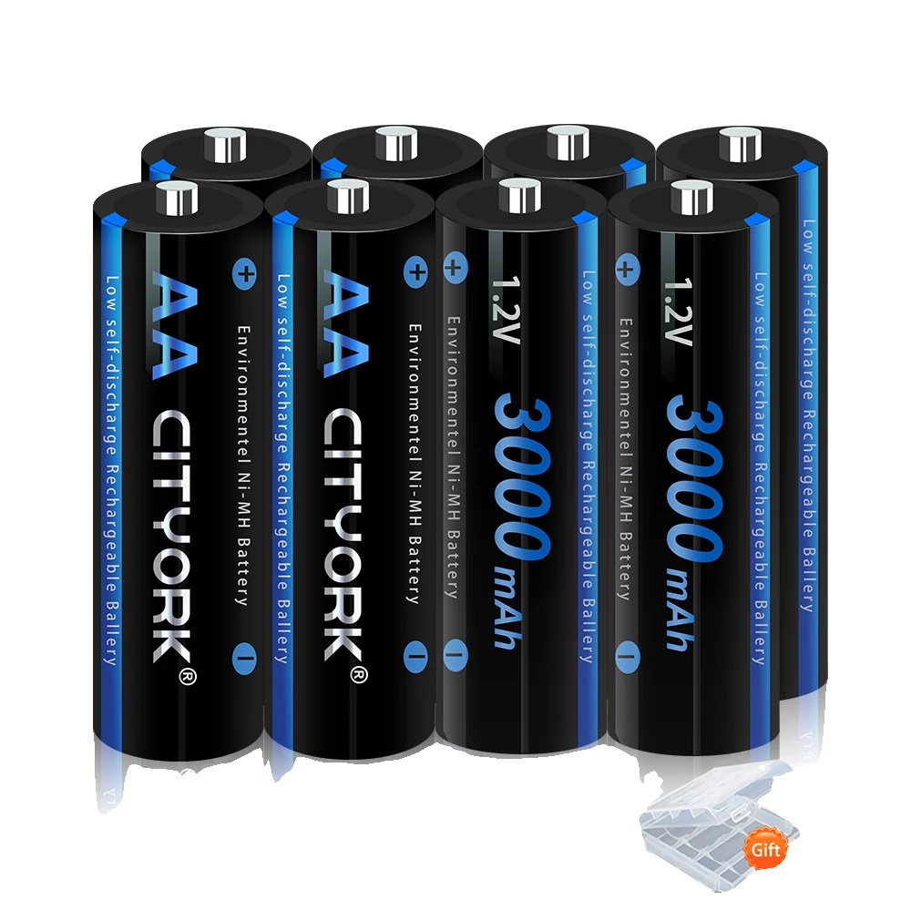 Wiederaufladbare Batterien, Hohe Kapazität, Umweltfreundliches Design, 8stk Aa