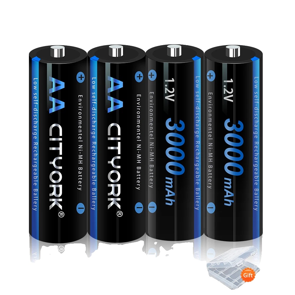 Wiederaufladbare Batterien, Hohe Kapazität, Umweltfreundliches Design, 4stk Aa