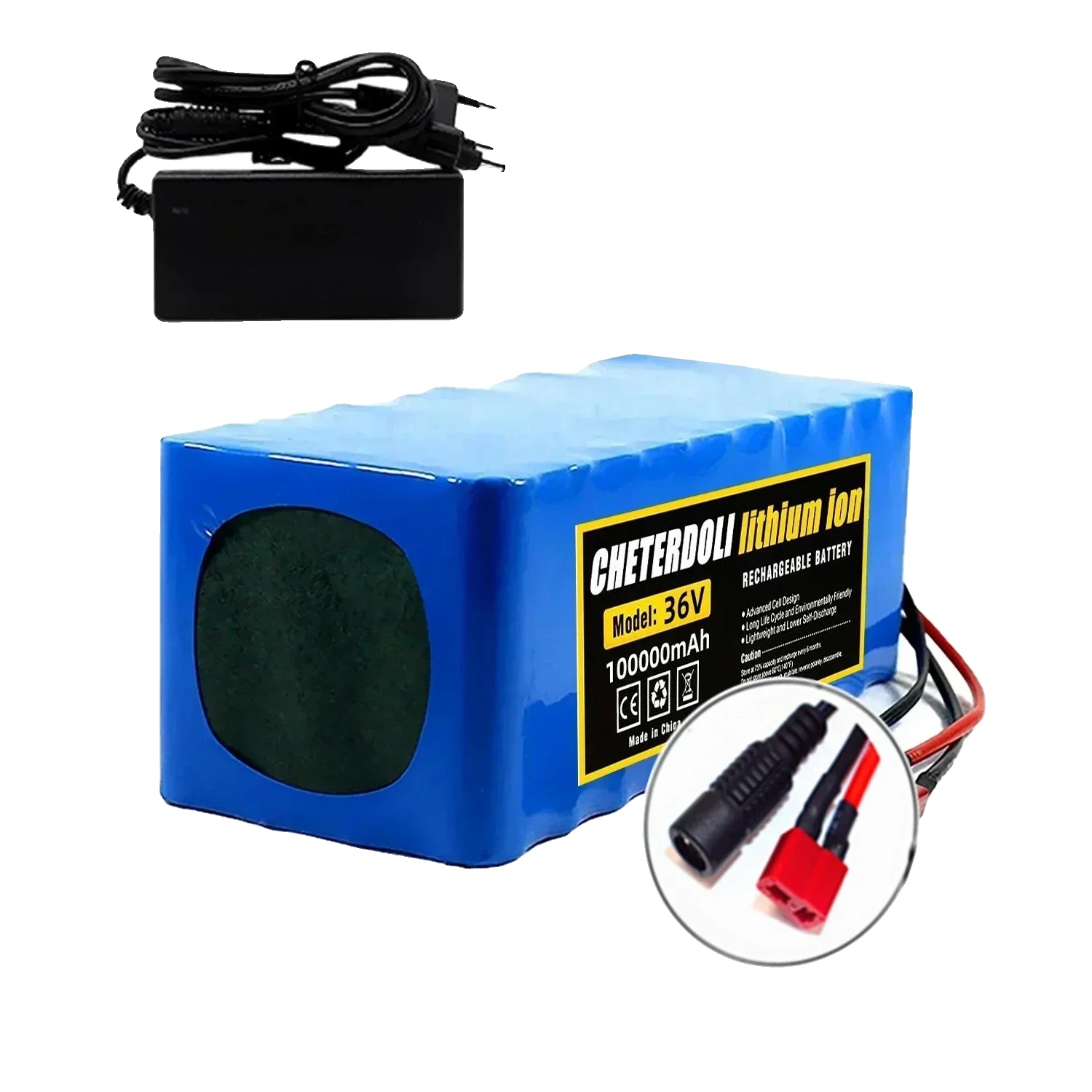 Elektrofahrzeugbatterie, 100ah Kapazität, Lithium-ionen-technologie, Dc-t Stecker, 36v