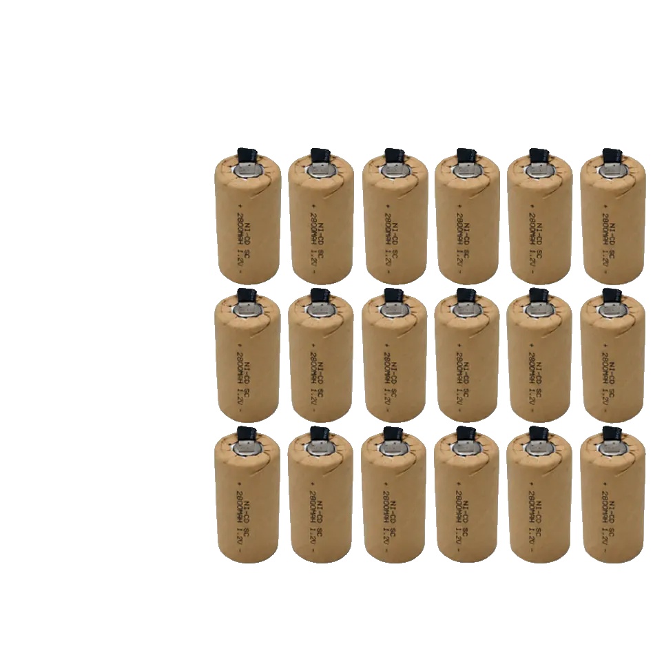 Wiederaufladbare Nicd-batterie, 2800mah Kapazität, Geringe Selbstentladung, Sc-2800mah-20pcs
