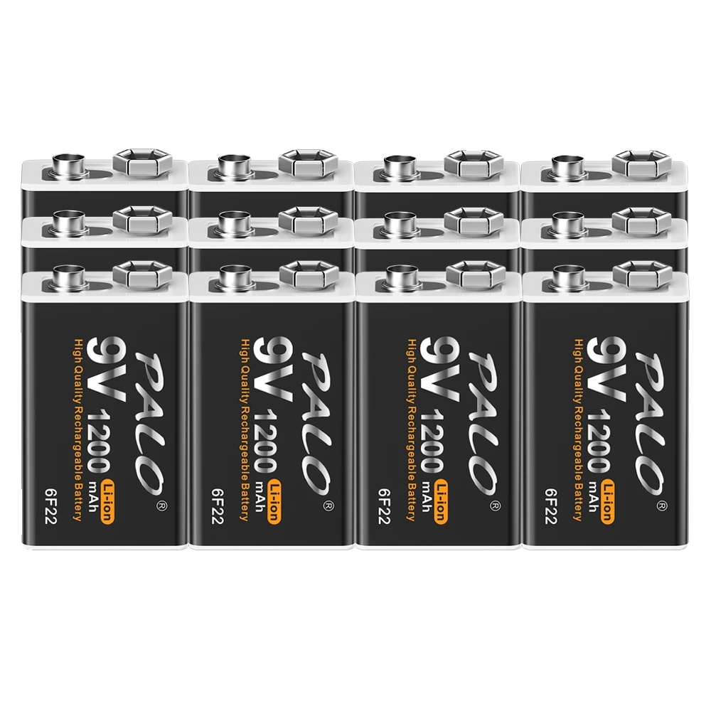 Lithium-ionen-batterie, 9v Wiederaufladbar, 1200mah Kapazität, 12 Pcs Batterie