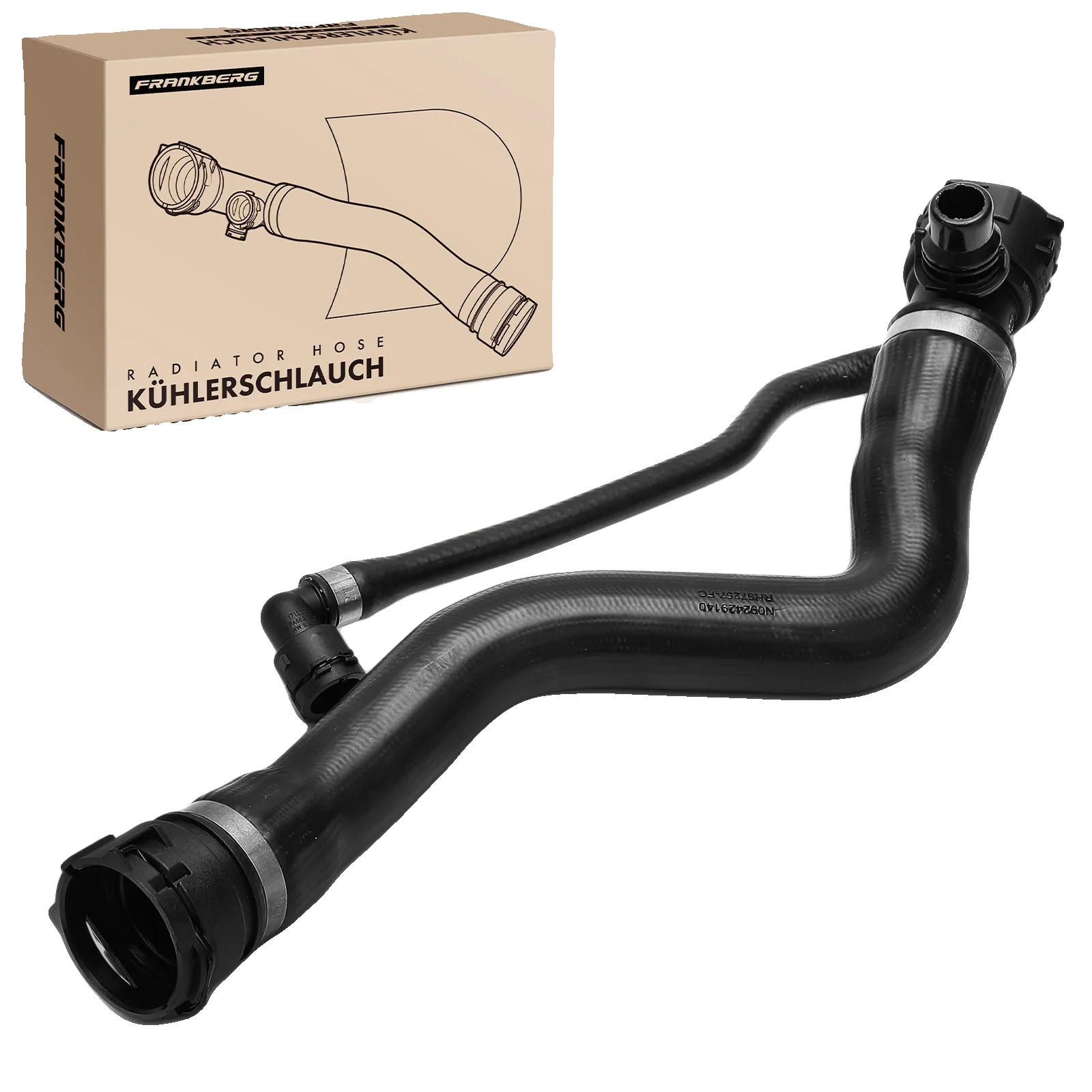 Kühleranschluss, Gummimaterial, Innendurchmesser 37 Mm, Kompatibel Mit Premium Kompakt-cabriolet, Touring-limousine, Teilenummer 17127797257