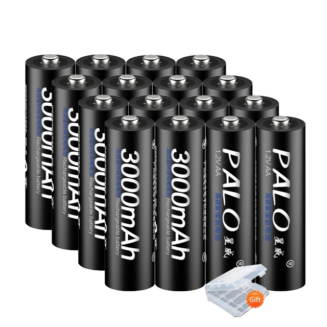 Wiederaufladbare Batterie, 3000mah Kapazität, Intelligentes Ladegerät, 16 Stück Aa-batterie