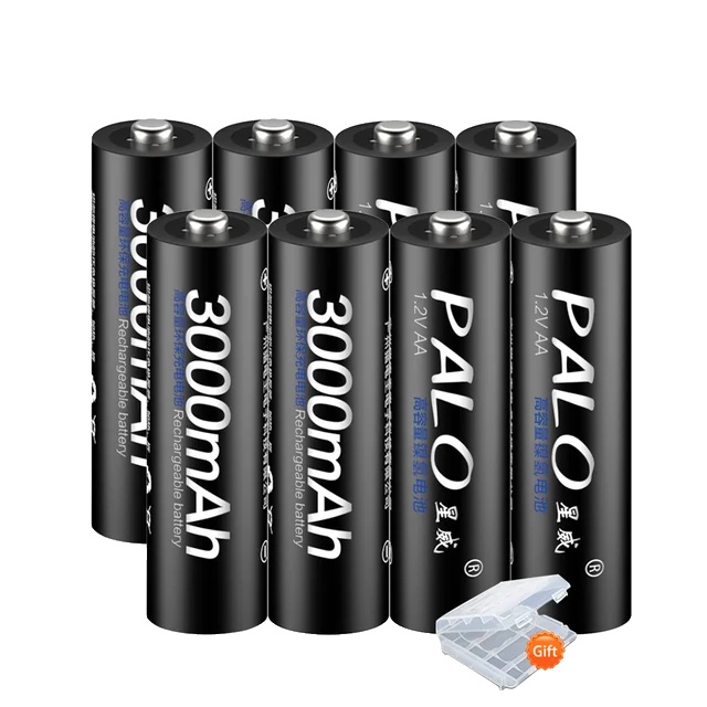 Wiederaufladbare Batterie, 3000mah Kapazität, Intelligentes Ladegerät, 8 Stück Aa Batterie