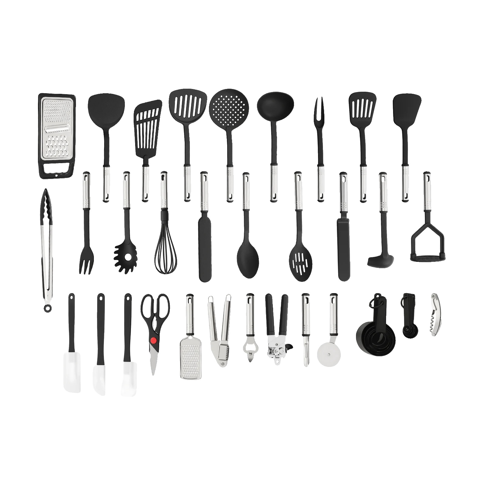 Küchenutensilien Set, 40-teilig, Hitzebeständig, Schwarz