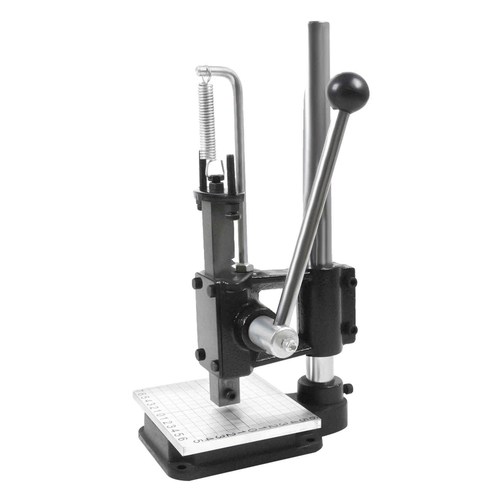 Manueller Pressenstanzer, Gusseisen, Verstellbare Höhe 0-16cm, Maschinenhöhe 35cm, Halsöffnung 88mm, Maximale Druckkraft 160kg