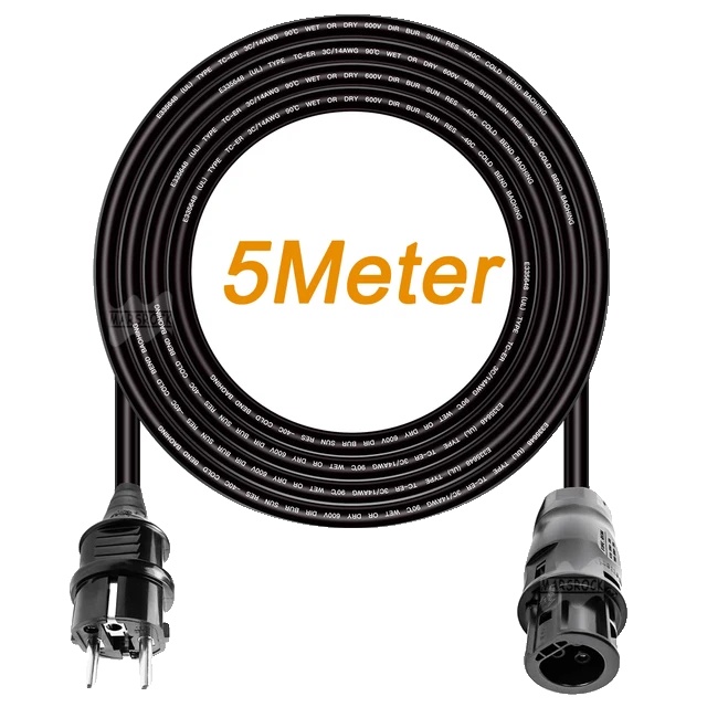 Ac-stromverlängerungskabel, 14 Awg, Ip68-schutz, Ac-strom 5m Kabel