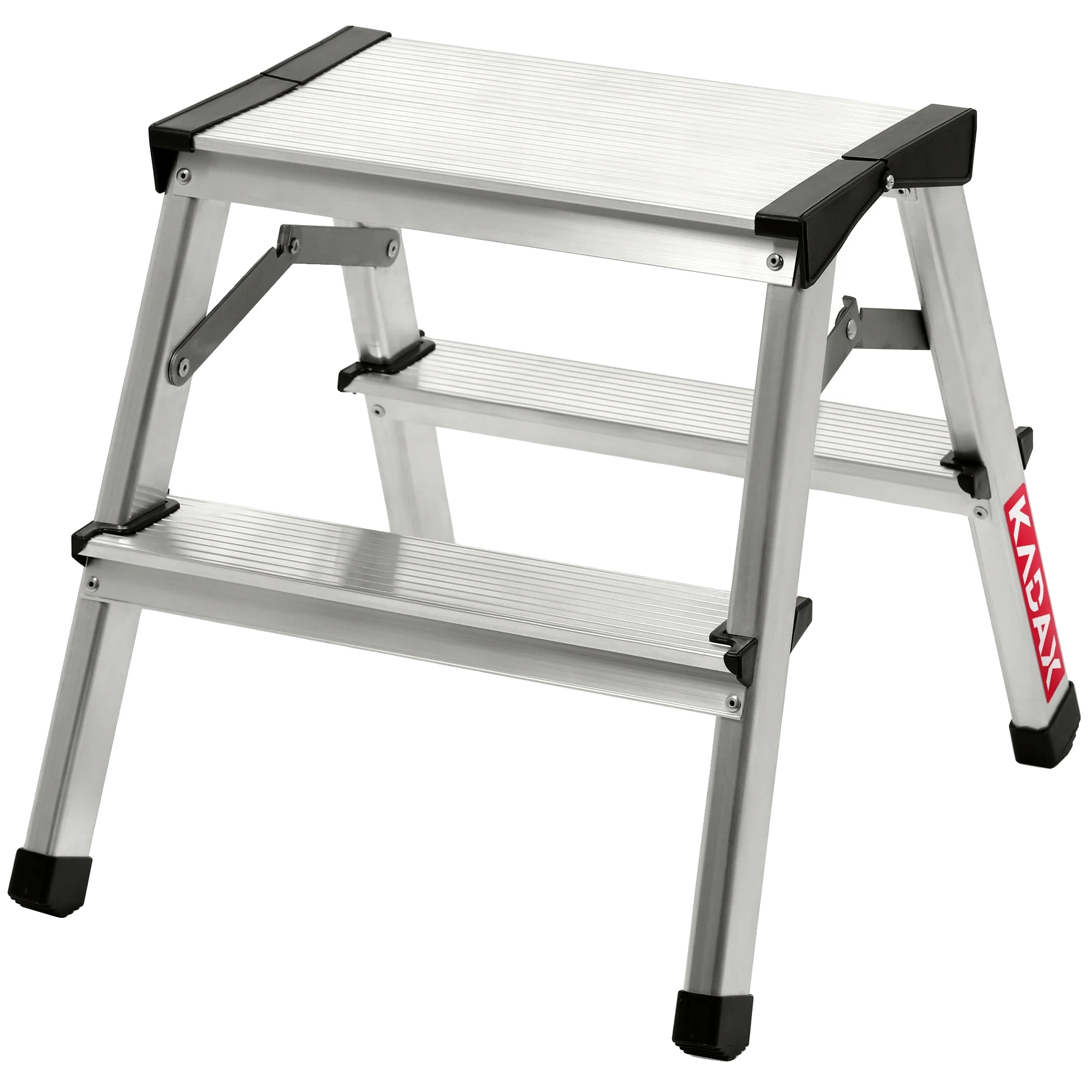 Leiter, Aluminium, Maximale Belastung 125 Kg, Höhe 180 Cm, Zusammengeklapptes Maß 180 Cm X 30 Cm X 10 Cm, Rutschfeste Plattform