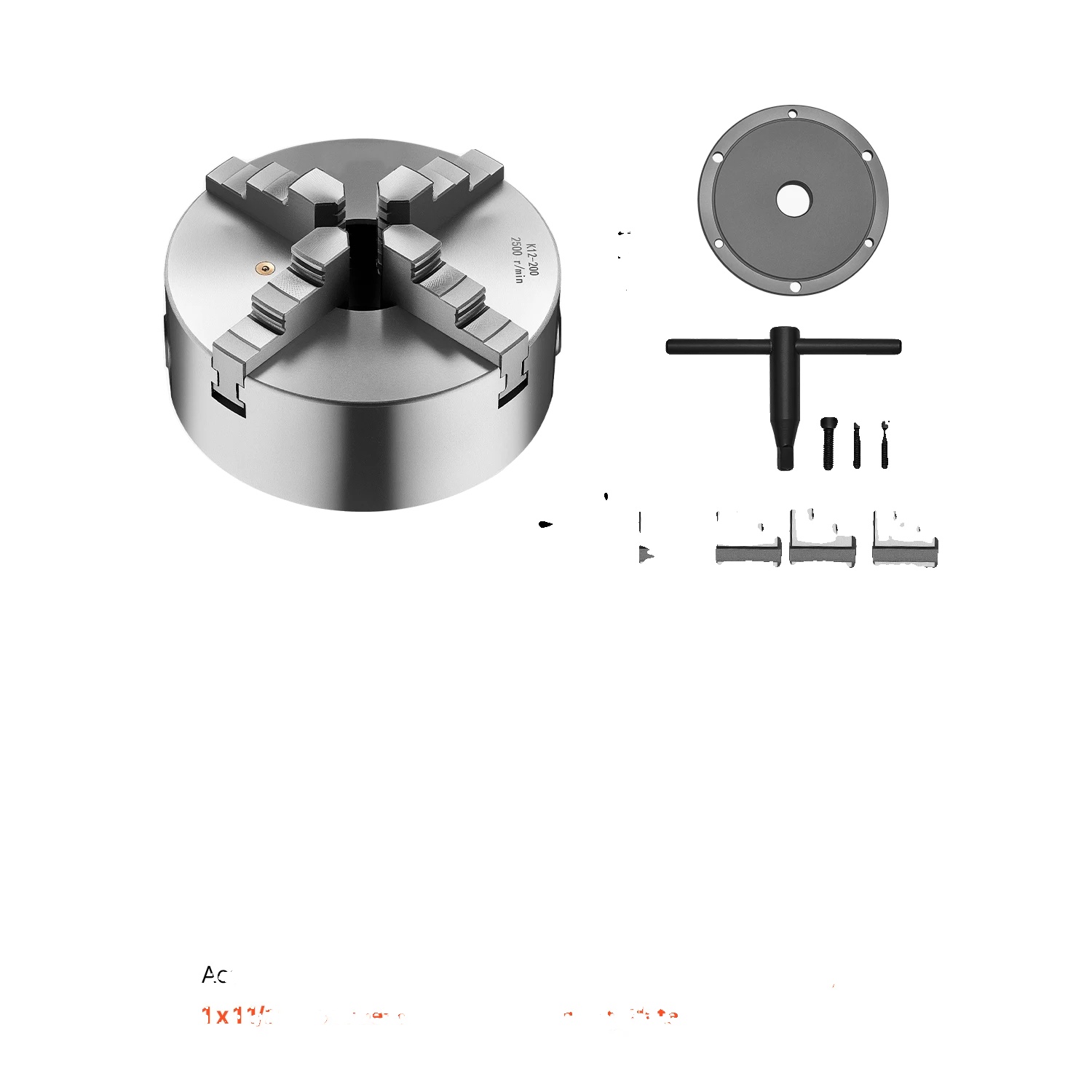 Drehfutter, Selbstzentrierend, Langlebige Konstruktion, 4-futter 200mm