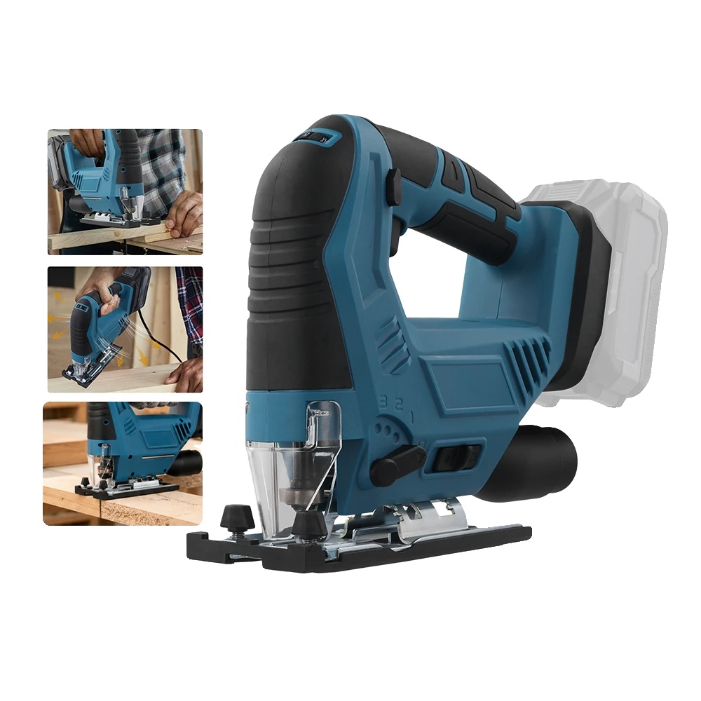Akku-stichsäge, 18v, 300w, 3500 U/min, Einstellbarer Schnittwinkel 0-45º, Drei Schneideinstellungen