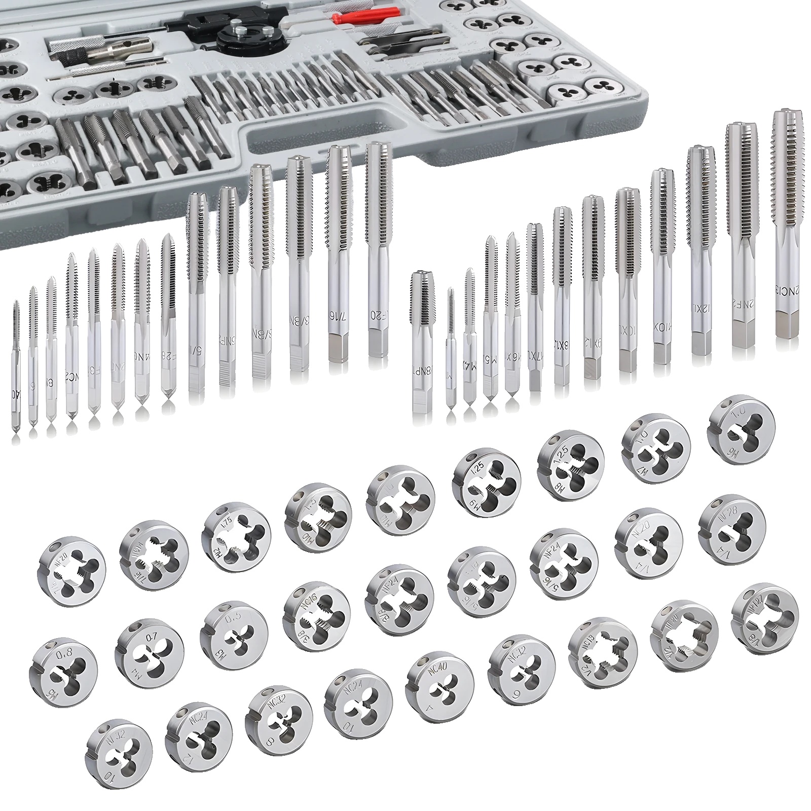 Tap & Die Set, Langlebiger Stahl, Präzise Leistung, 60pcs Set