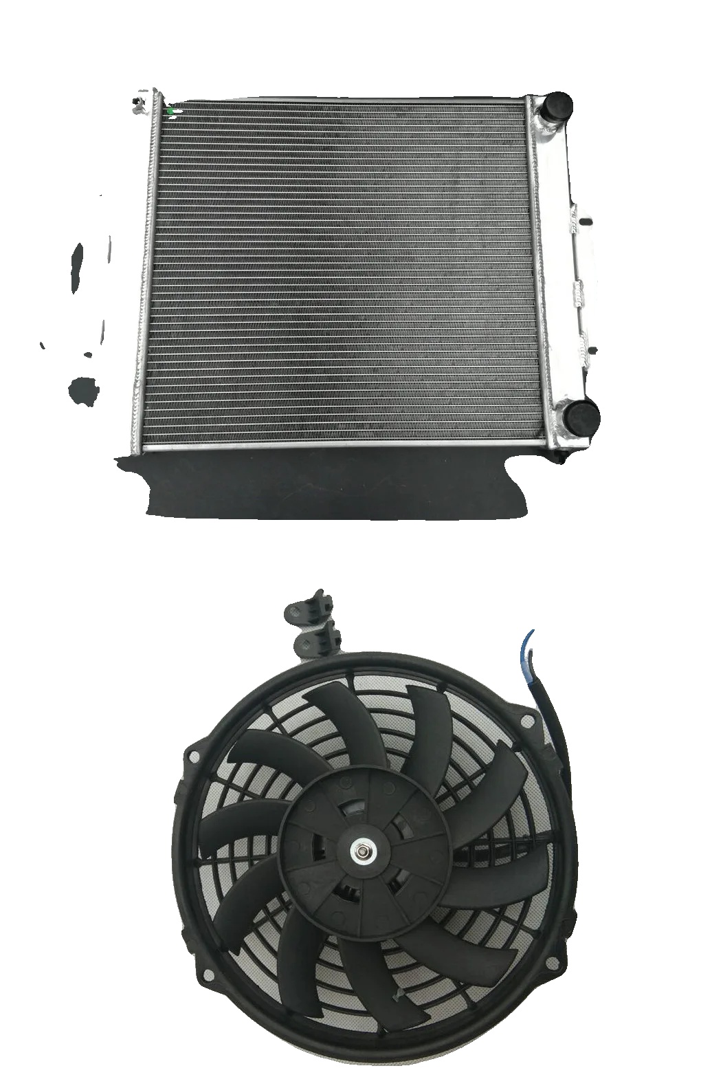Aluminiumkühler, Kernmaß 20" X 18,9", Gesamtmaß 21,3" X 26,8", Einlass/auslass 1,38" / 1,57", Reihen 3, Kompatibilität Jeep Cj-7 1976-1986