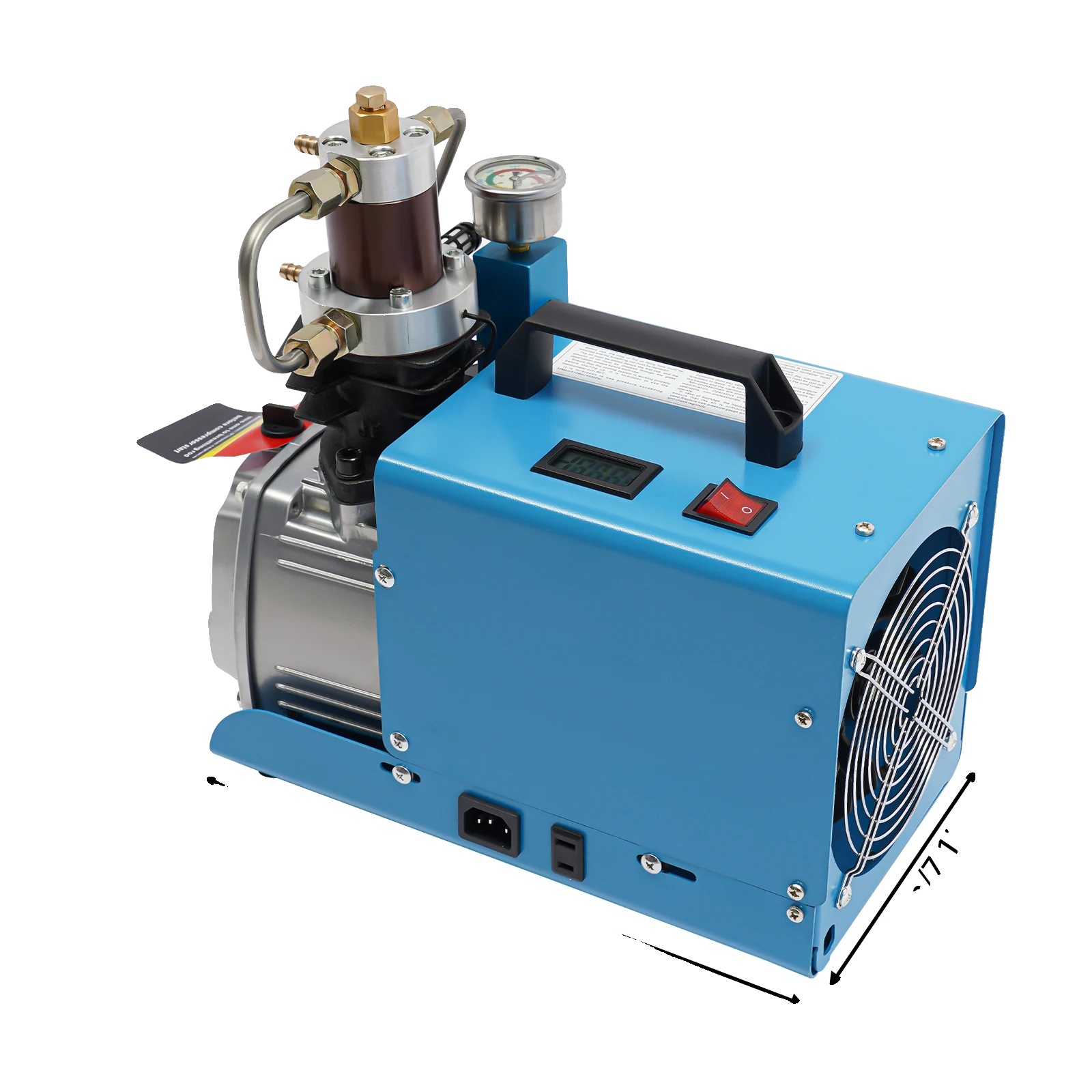 Elektrische Luftkompressor-pumpe, Hochdrucksystem, 2-stufen-kompression, 220v, Blau