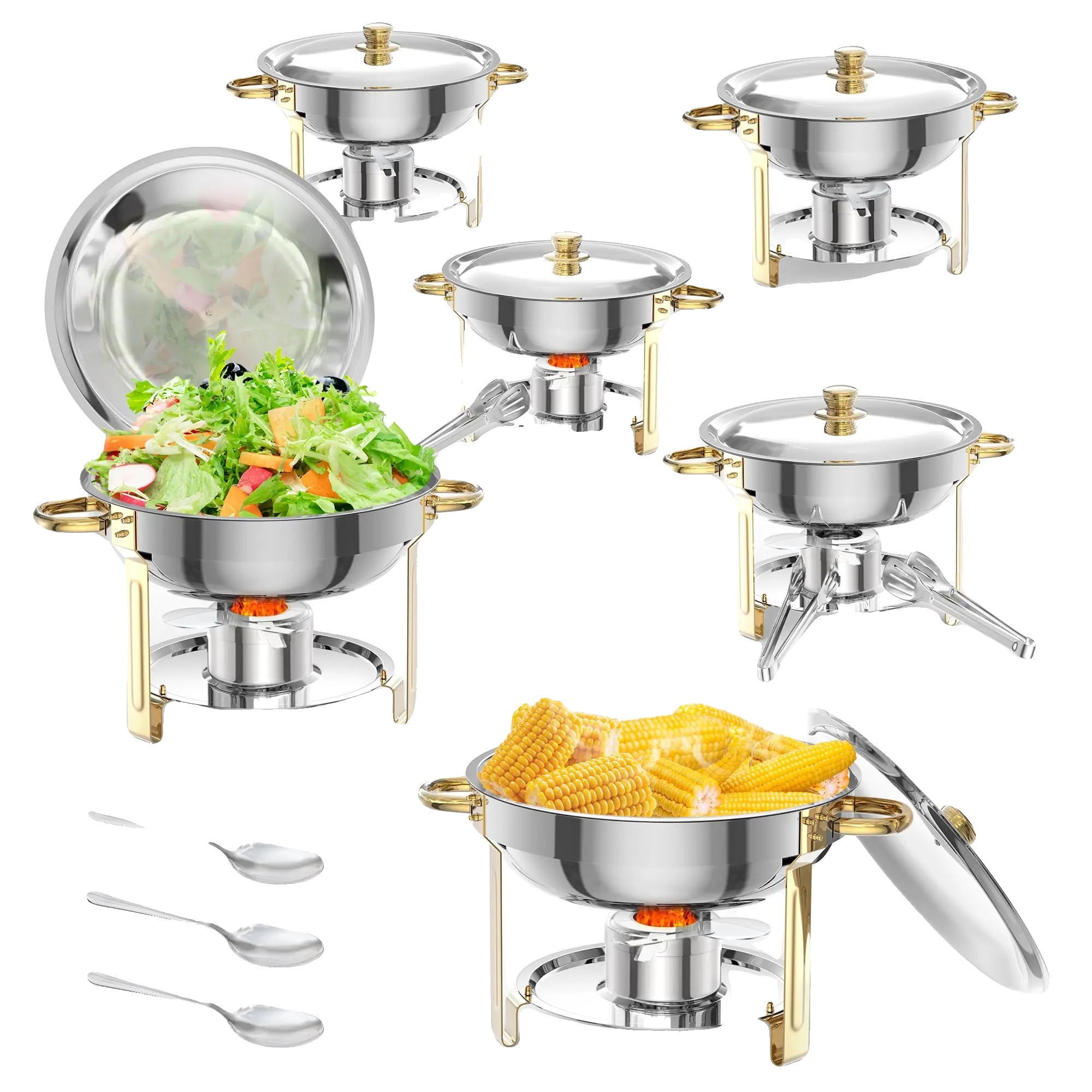 Chafing-dish-set, Edelstahl, 5l Kapazität, 6 Pack