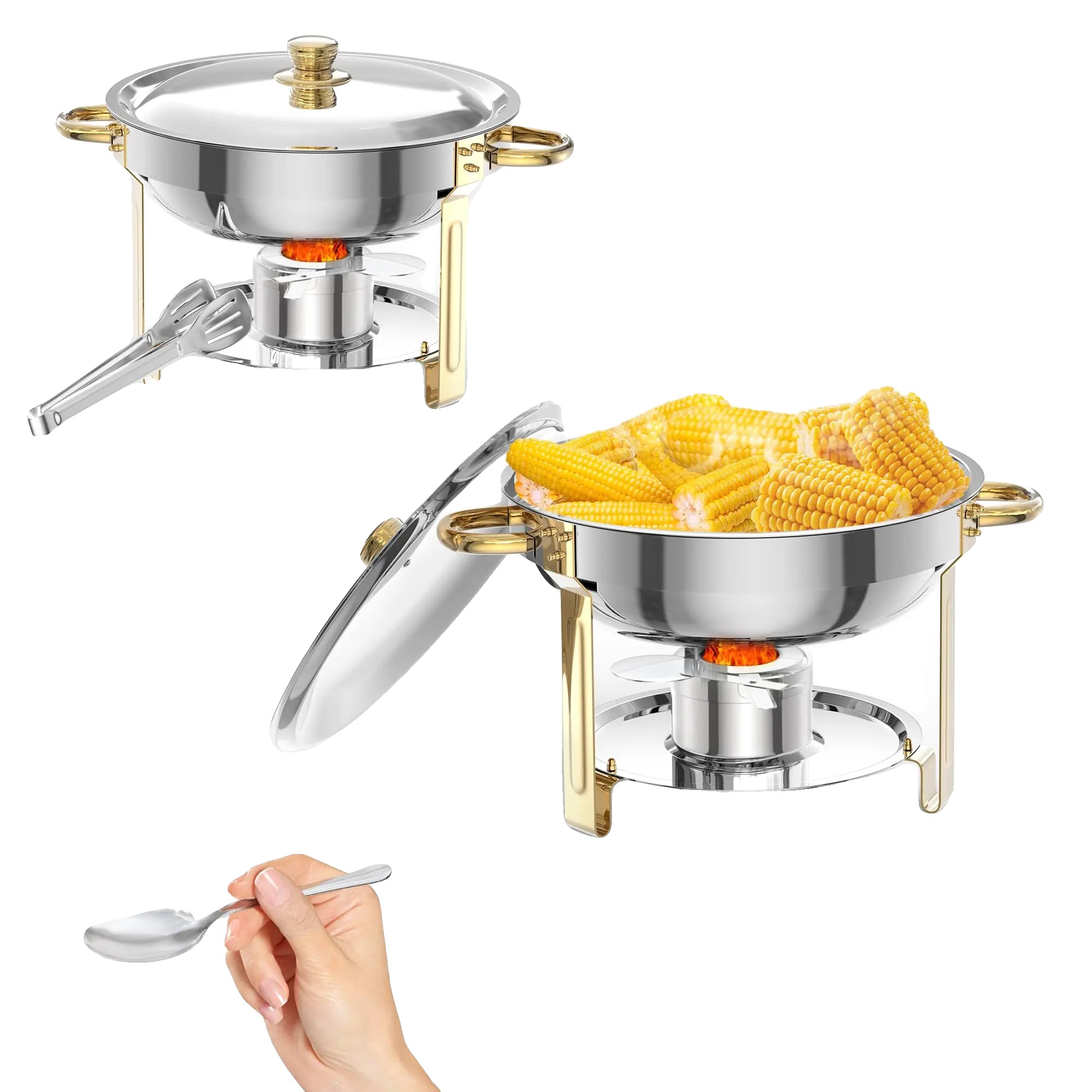Chafing-dish-set, Edelstahl, 5l Kapazität, 2 Pack