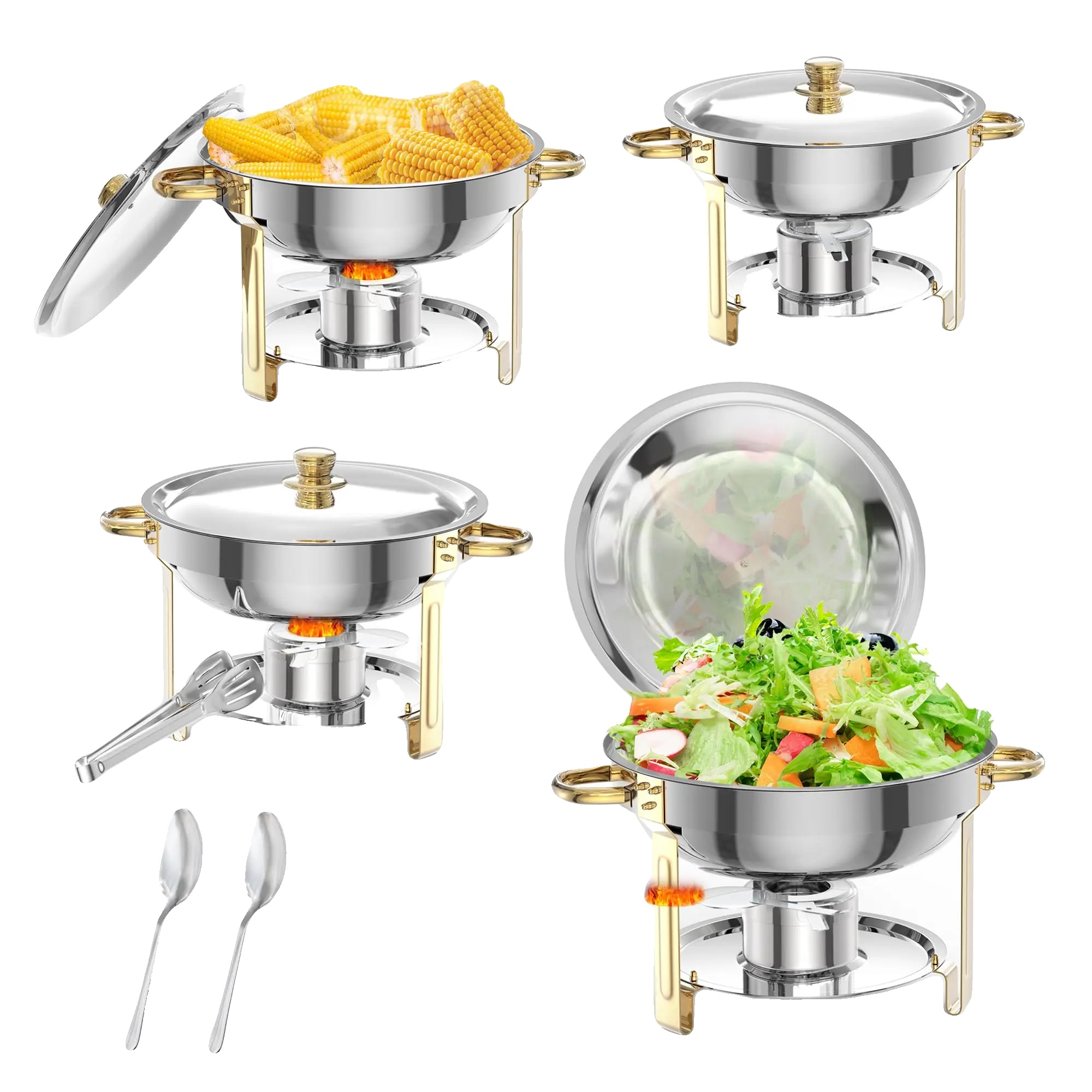 Chafing-dish-set, Edelstahl, 5l Kapazität, 4 Pack