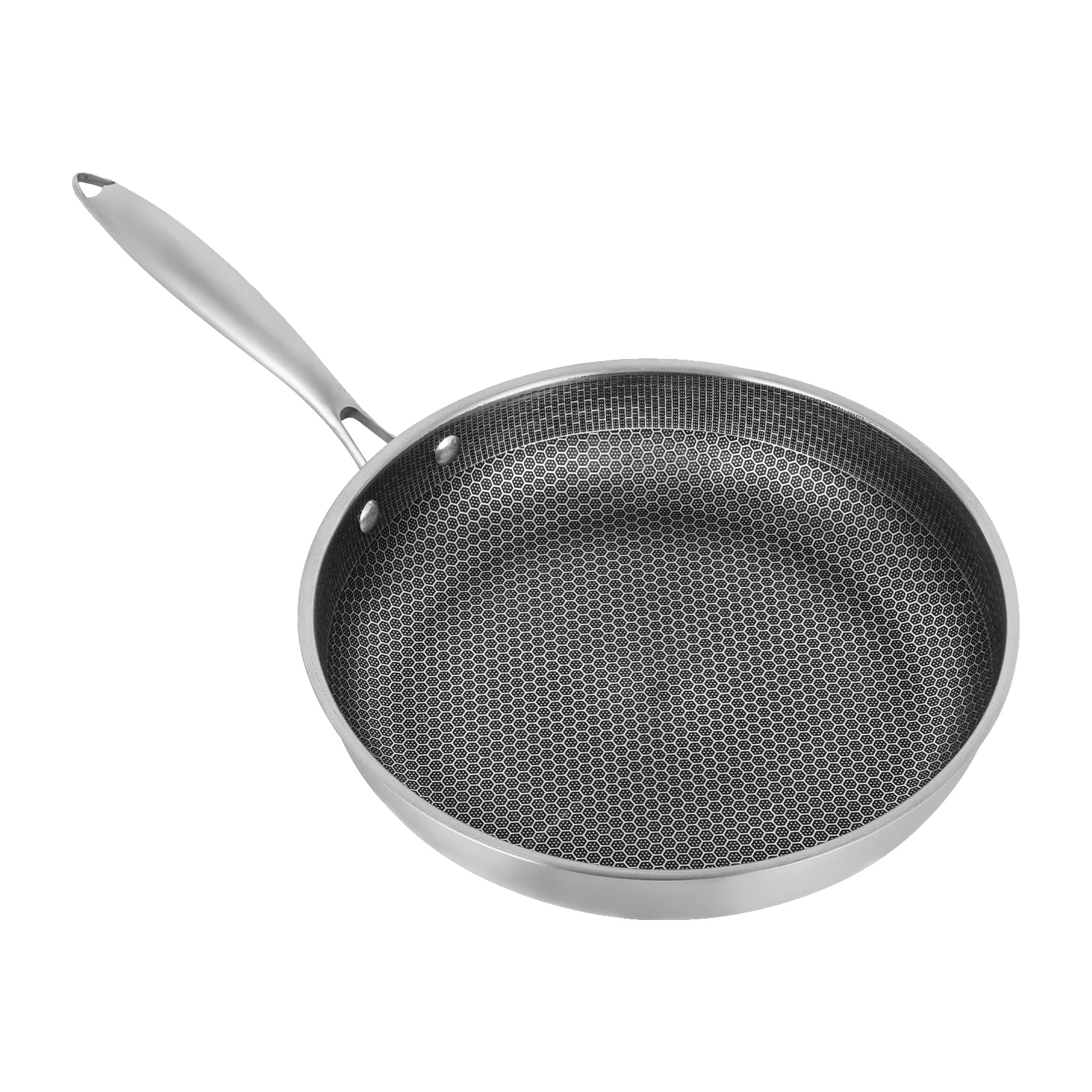Wok, Edelstahl, Kratzfeste Beschichtung, Dunkelgrau, 32 Cm