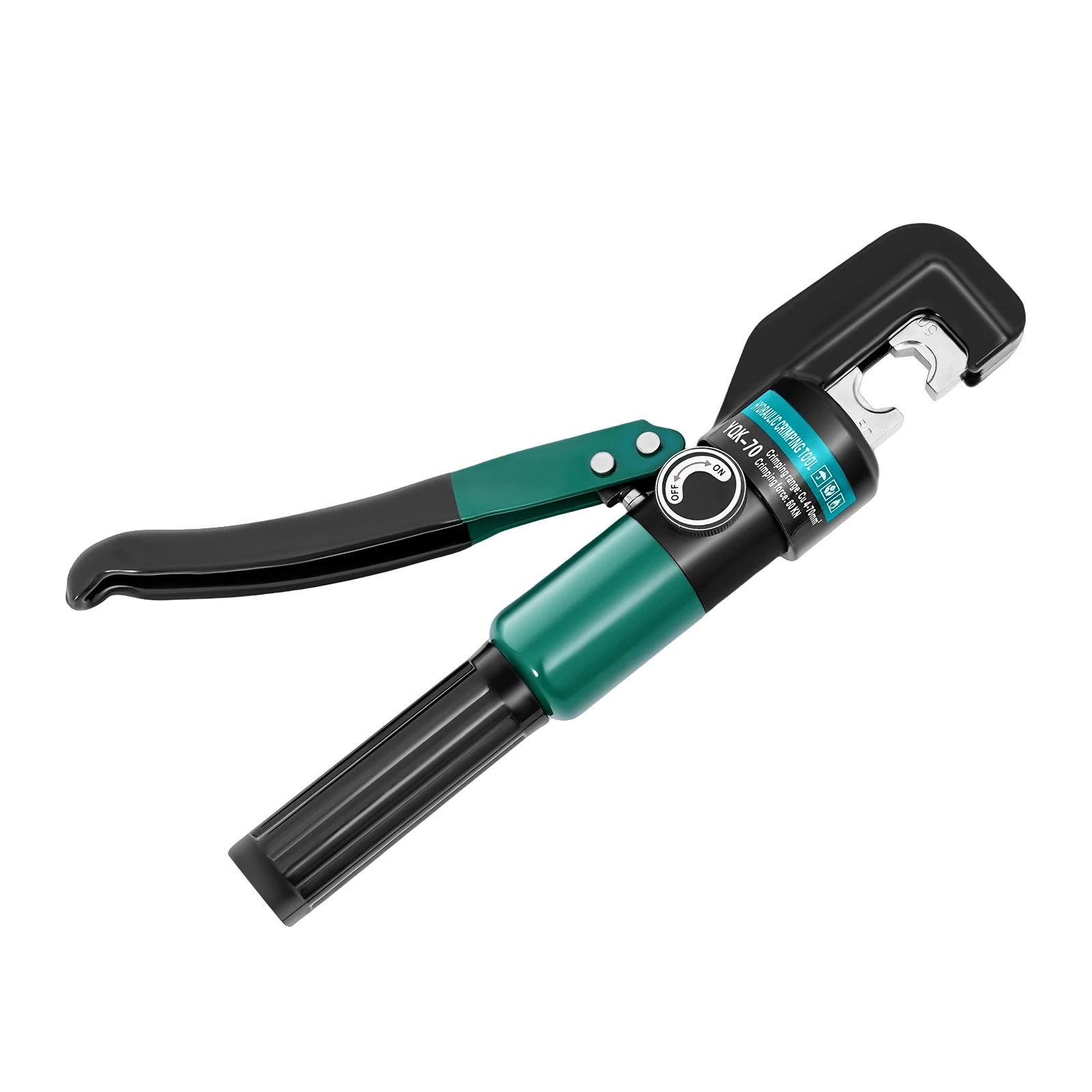 Hydraulische Crimpzange, 360° Drehbarer Kopf, 8 Matrizensätze, Schwarz