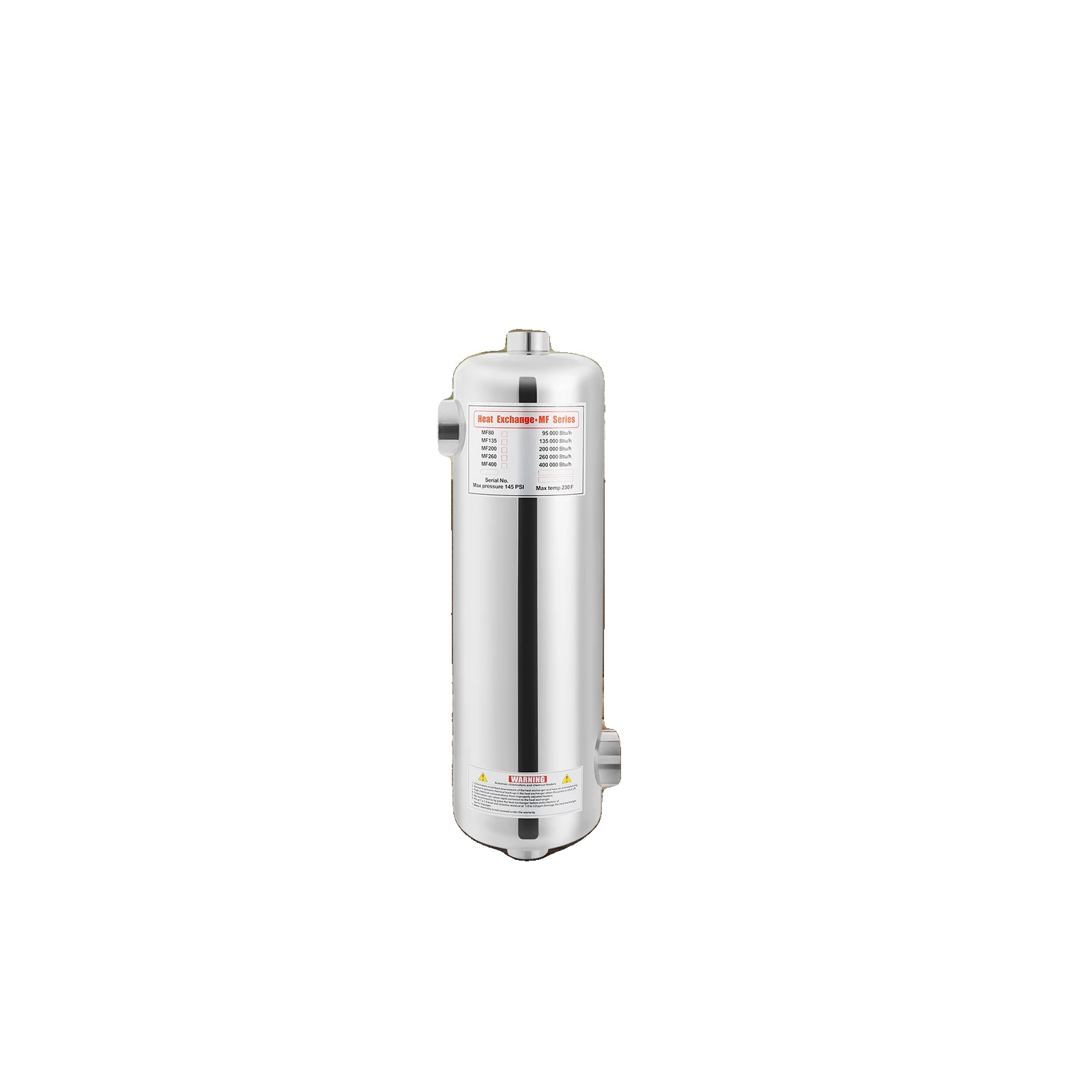Wärmetauscher Für Schwimmbäder, 60 Kw Leistung, 200 Kbtu/h Ausgang, 250 L/min Schwimmbadwasserfluss, 30 L/min Warmwasserfluss, 110°c Maximale