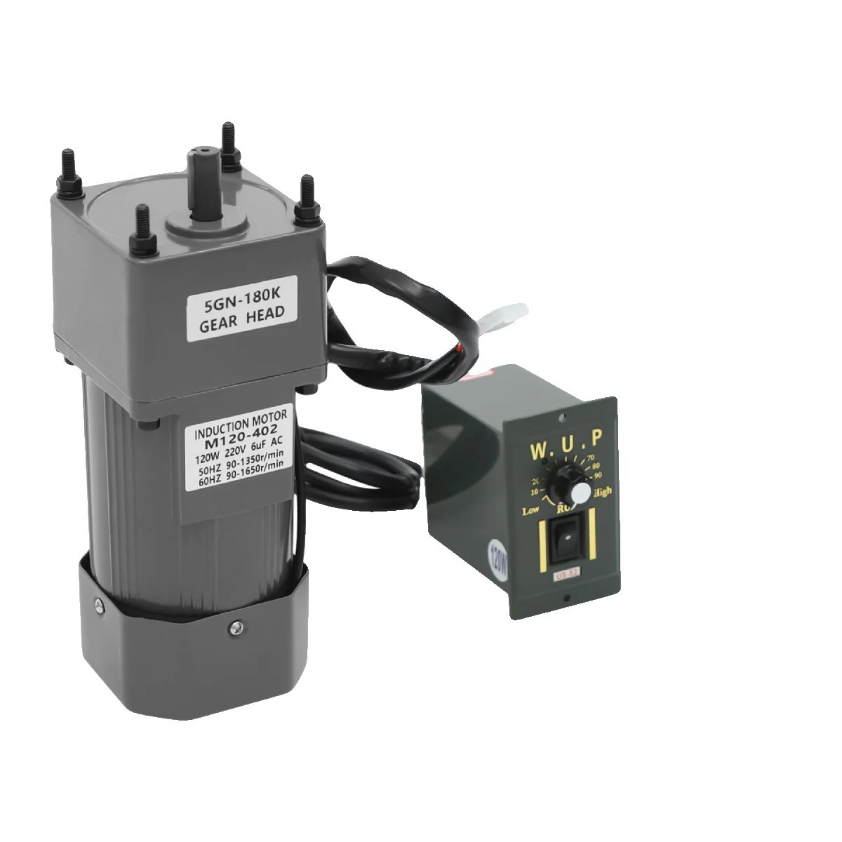Induktionsmotor, 120w Leistung, 180k Übersetzungsverhältnis, 220v Spannung, 0-90u/min Geschwindigkeitsregler, 3,8nm Drehmoment