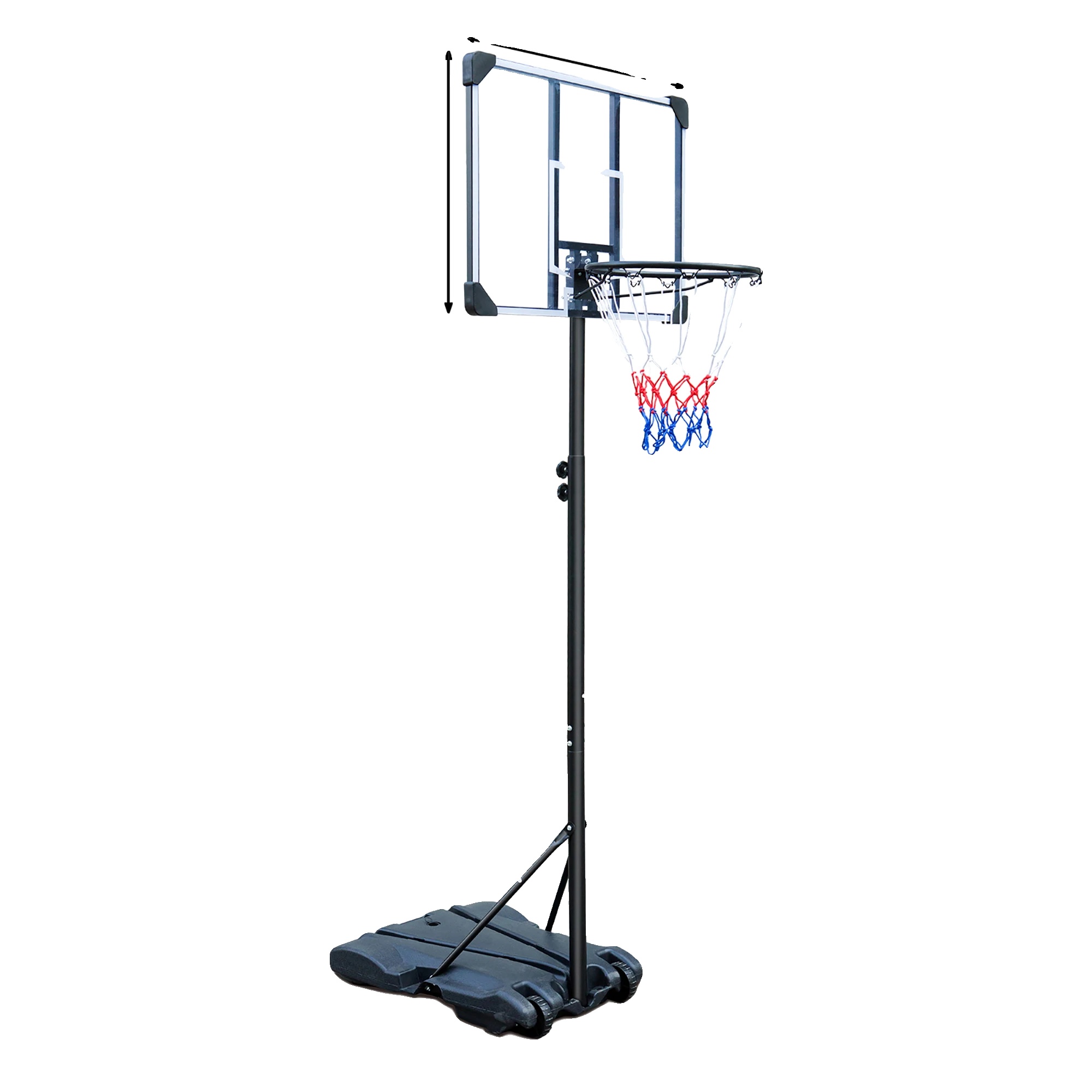 Basketballkorb, Höhenverstellbar, Tragbares Design, Schwarz