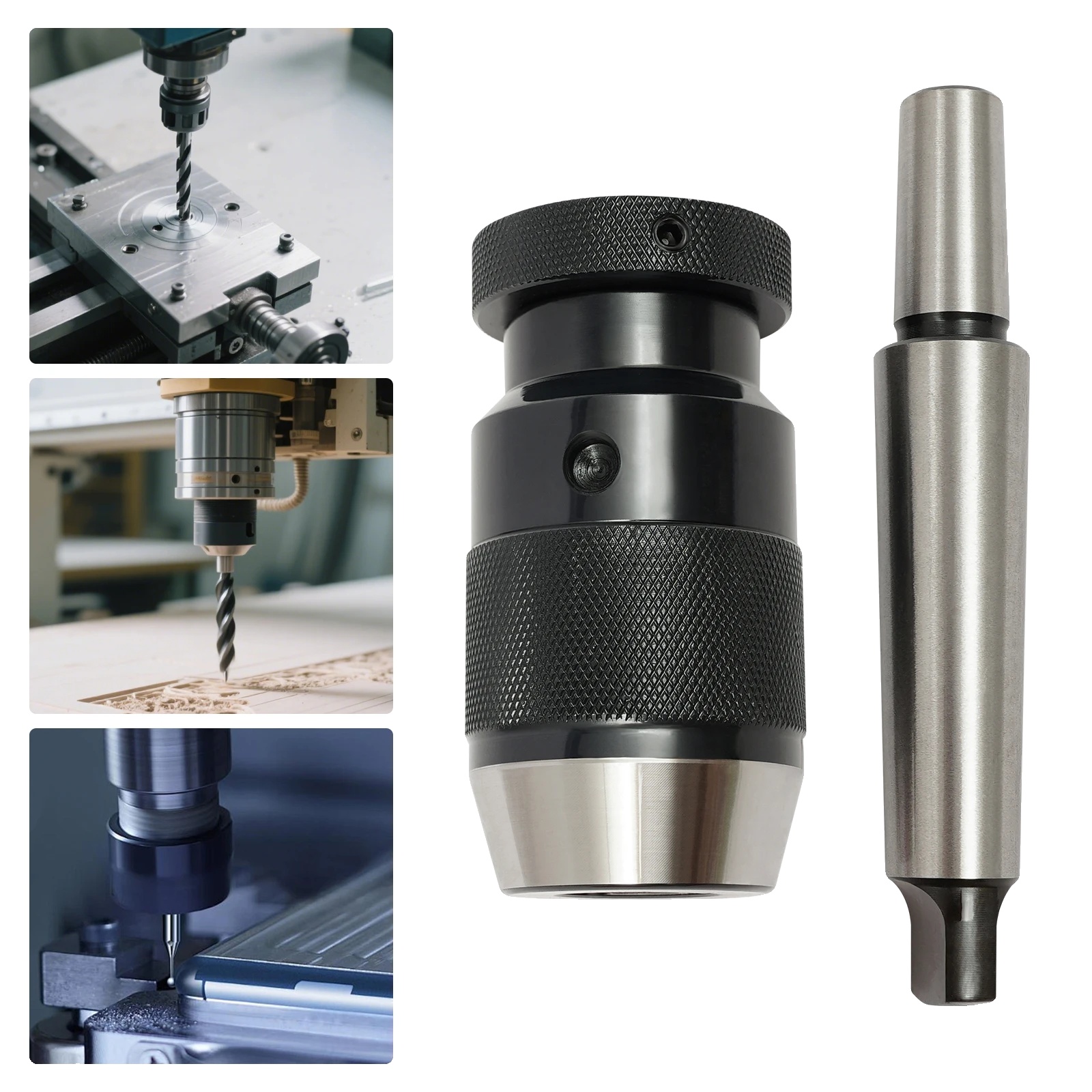 Bohrfutter, Stahl, Spannbereich 1-16mm, Präzision 0,01mm, Futtergröße 1004732mm, Arborgröße 13817mm
