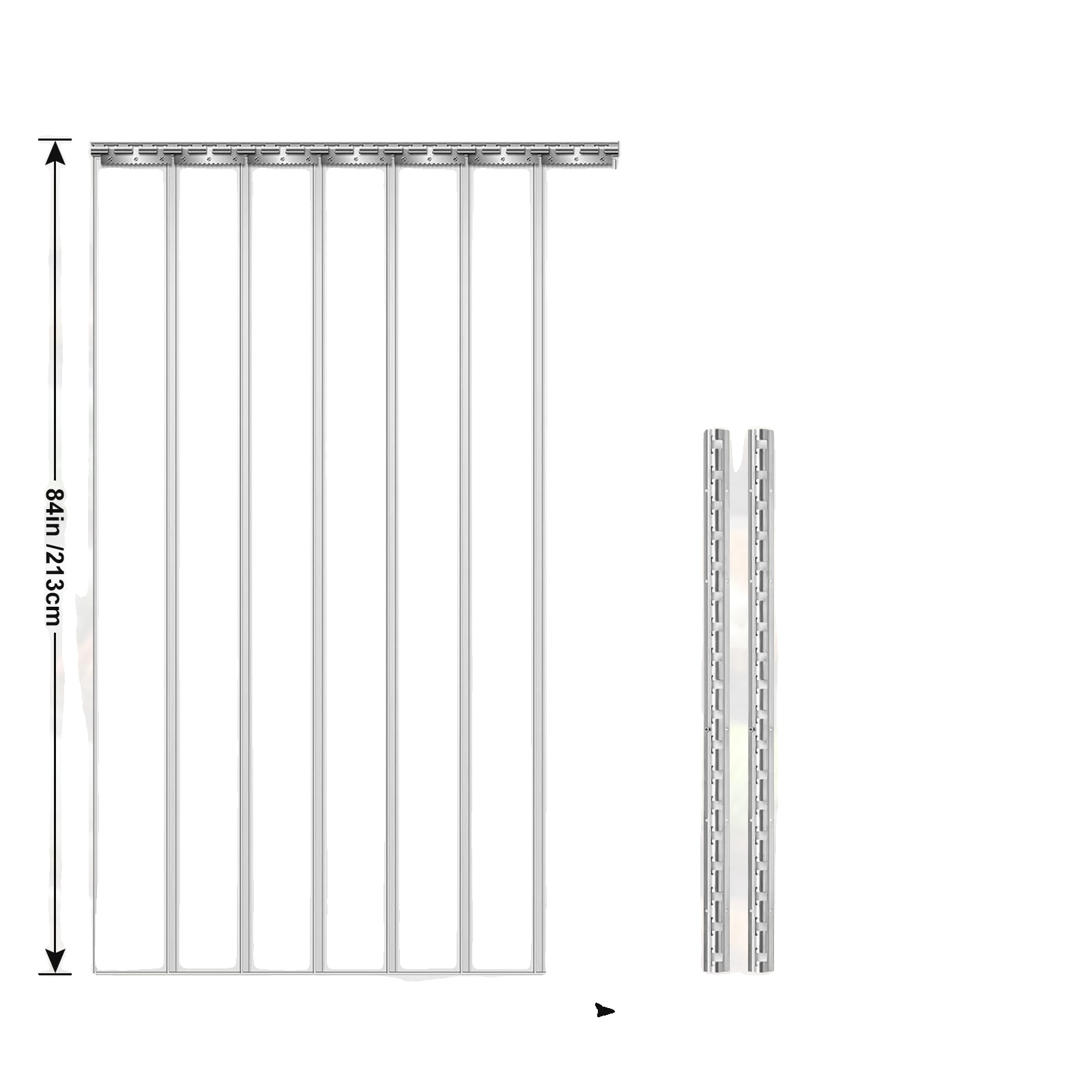 Winddichte Pvc-streifenvorhang, Energieeffizient, Klare Sichtbarkeit, 91x213cm 7stück