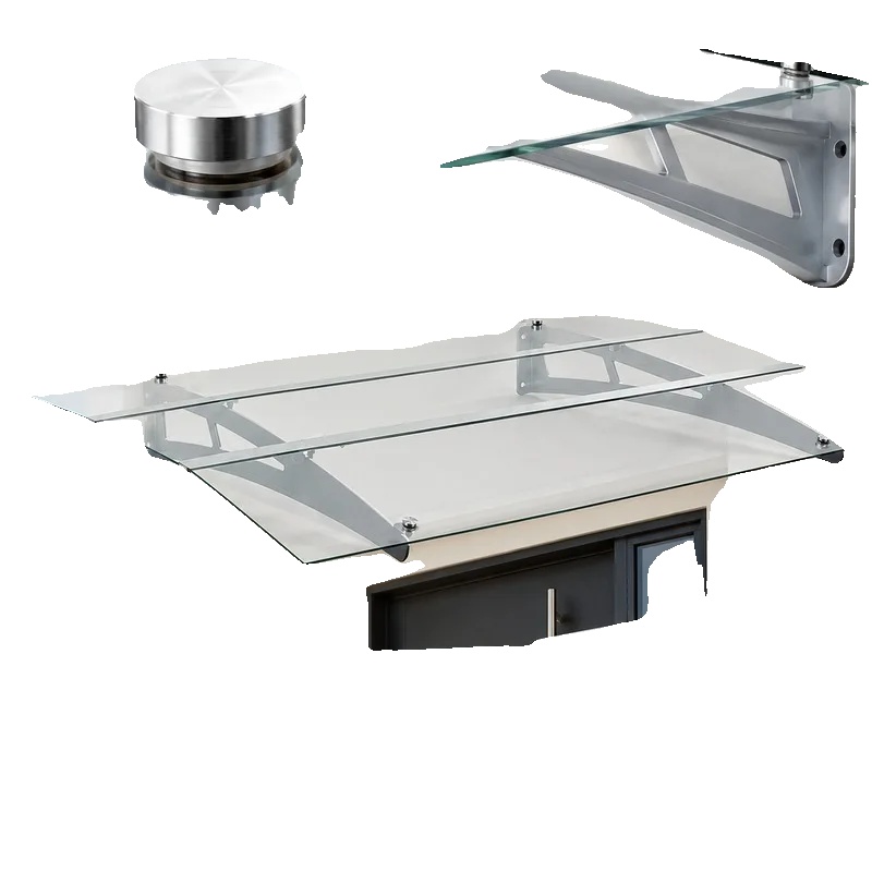 Türvordach, Silber Und Transparentes Polycarbonat, 150 Cm X 90 Cm, Wetterfestes Design, Geeignet Für Haustüren, Uv-schutz