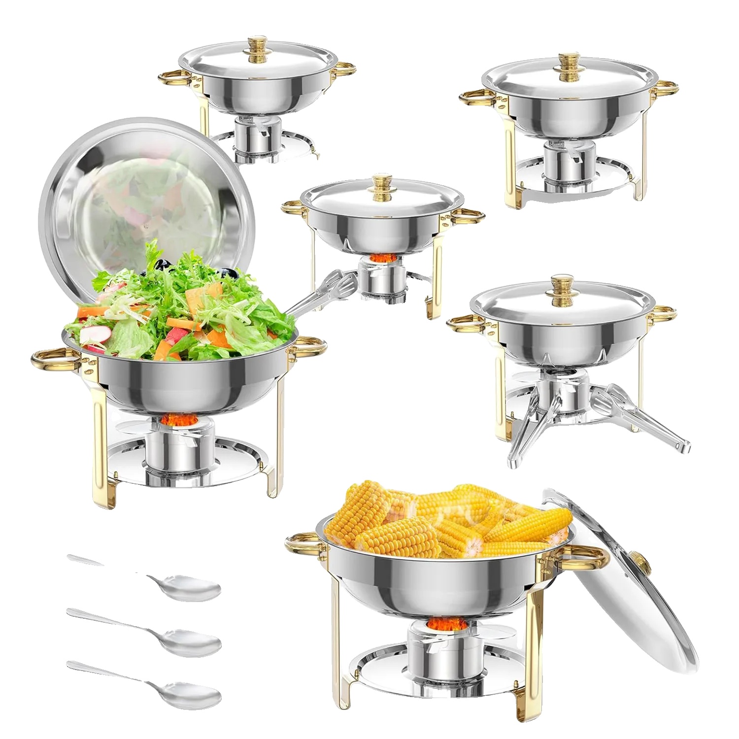 Chafing-dish-set, Edelstahlkonstruktion, Temperaturregelung, 6 Stück