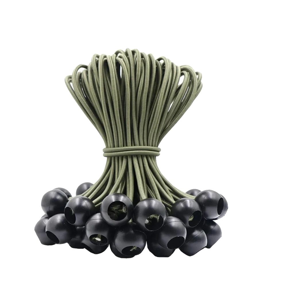 Ball Bungee-seile, 15 Cm Länge, Robuste Konstruktion, Grün 10 Stück