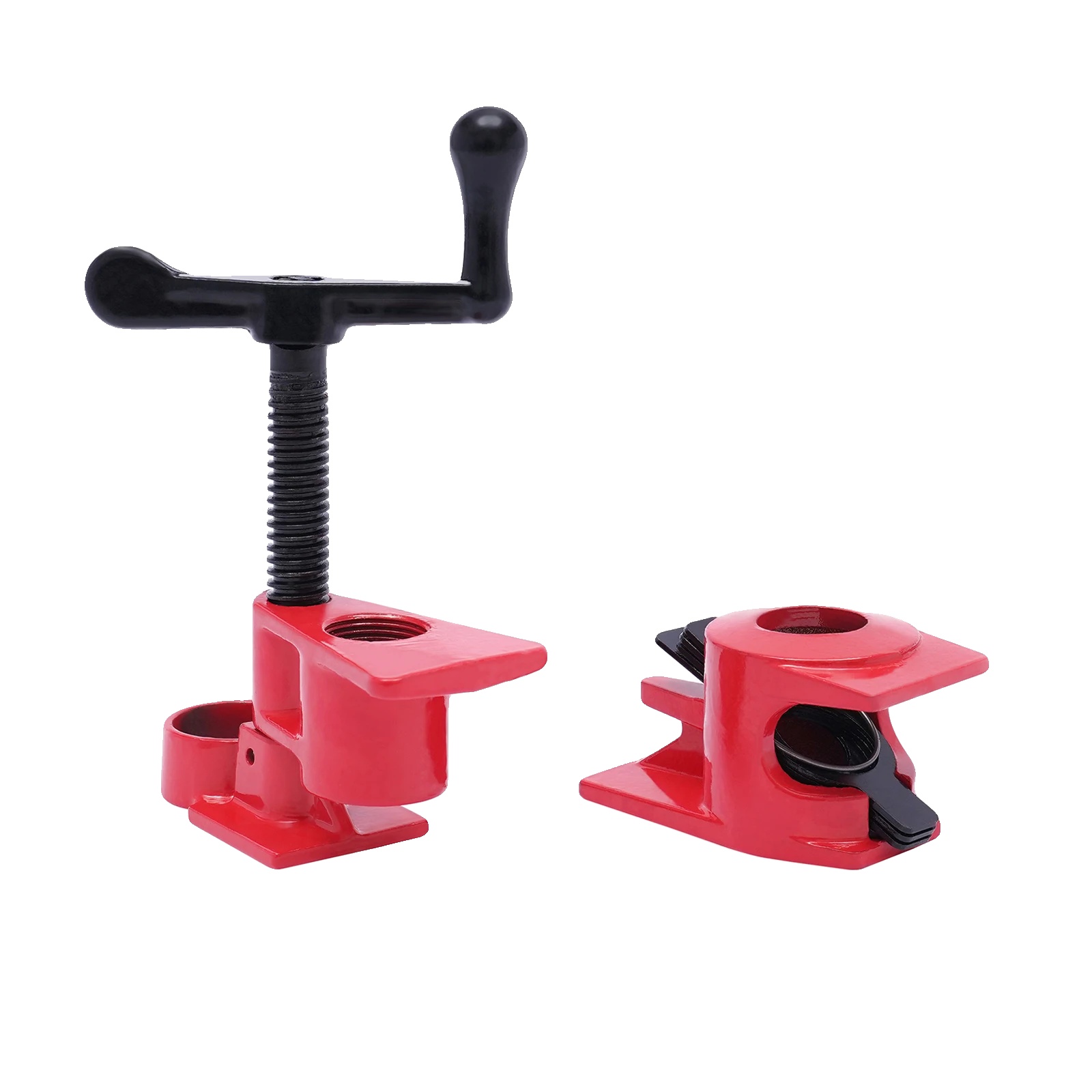 Rohrschellen-set, Schwerlastguss, Breiter Klemmbereich, Rot