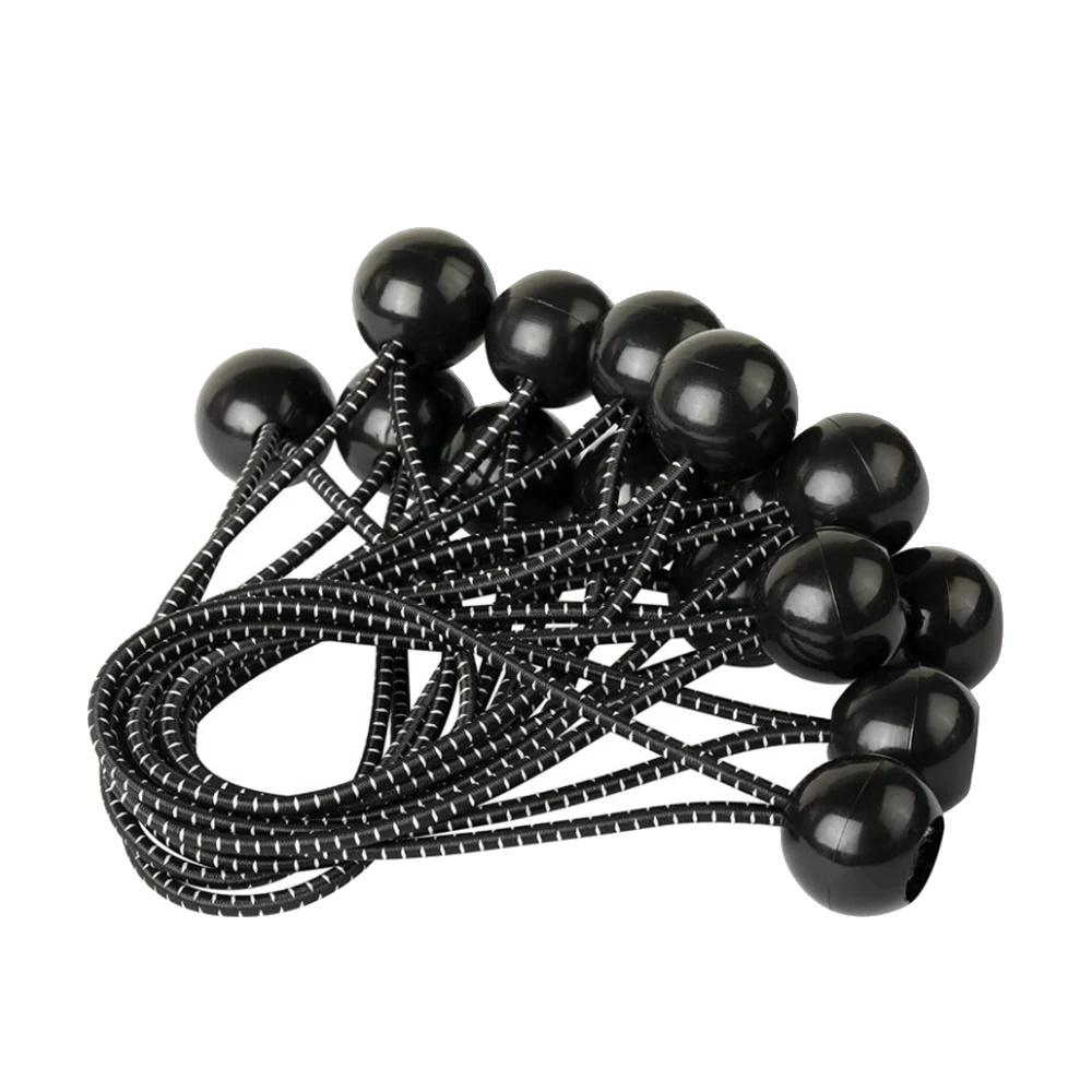 Ball Bungee-seile, 15 Cm Länge, Robuste Konstruktion, Schwarz-weiß 10 Stück